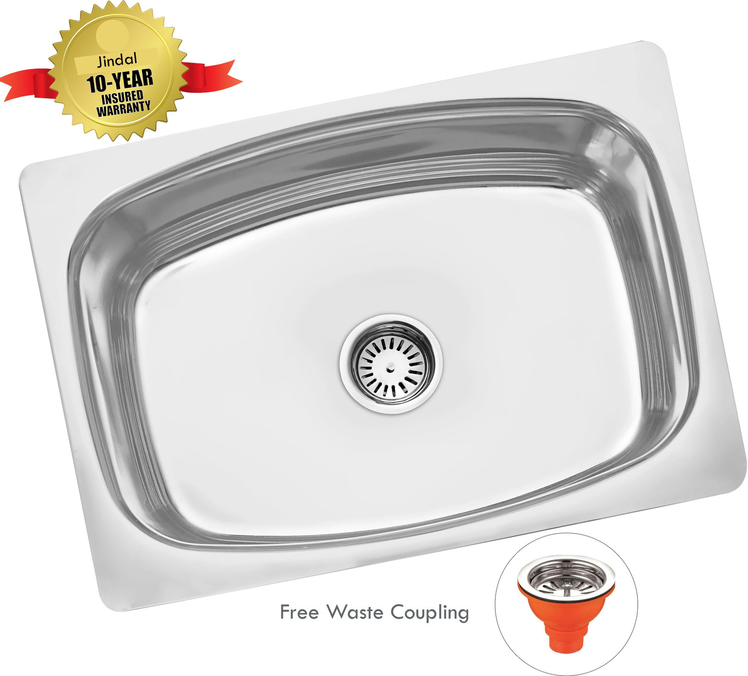 Image of Jindal steel 304 Grade Single Bow Sink 24x18x9 - 304 grade Vessel Sink