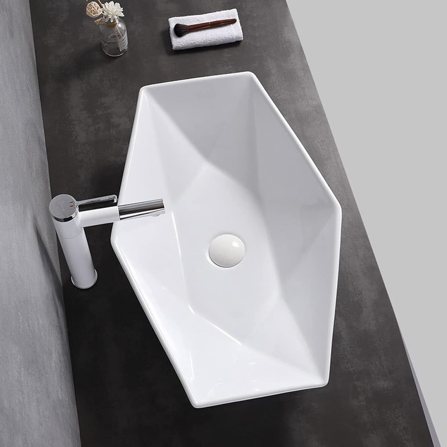 Image of clayplus Ceramic Wash Basin PREMIUM GRADE CERAMIC TABLE TOP WASH BASIN ( 23 * 14 ) Table Top Basin