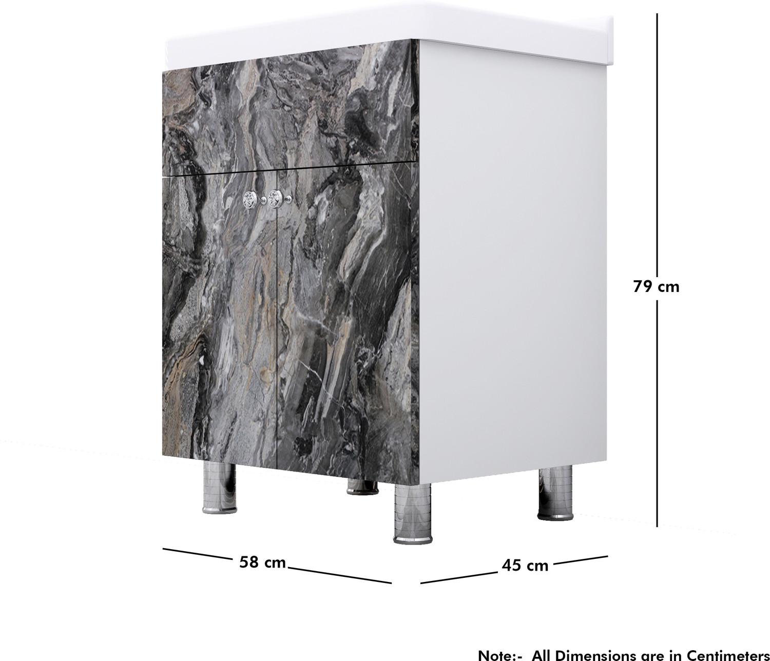 Image of MONTAGE Wash Basin Vanity Cabinet with Ceramic Basin Water Resistant HDHMR Wood Material Best Under Counter Basin