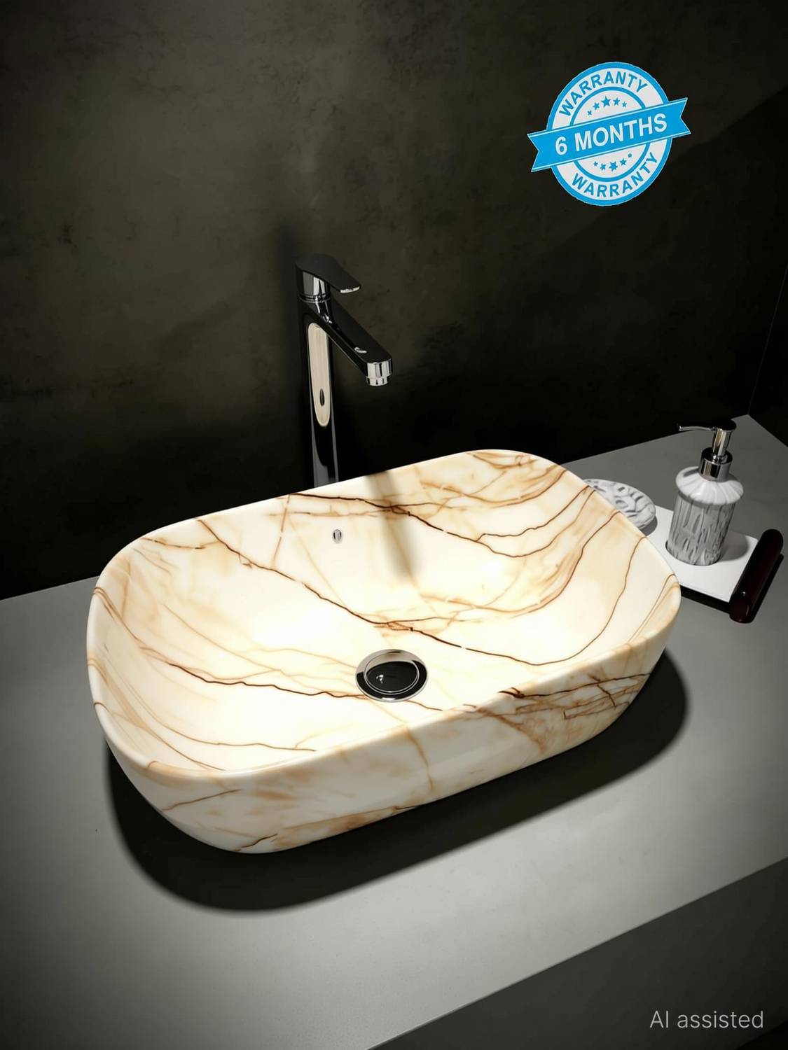 ALPHA Ultra Premium Designer Ceramic Wash Basin(M63) (18*13*5.1)(M63) Table Top Basin
