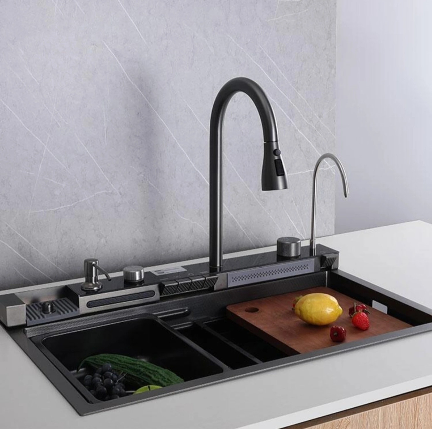 Image of LUXEHOME Multifunction Kitchen Sink Multifunction Kitchen Sink Vessel Sink (MATTE BLACK)