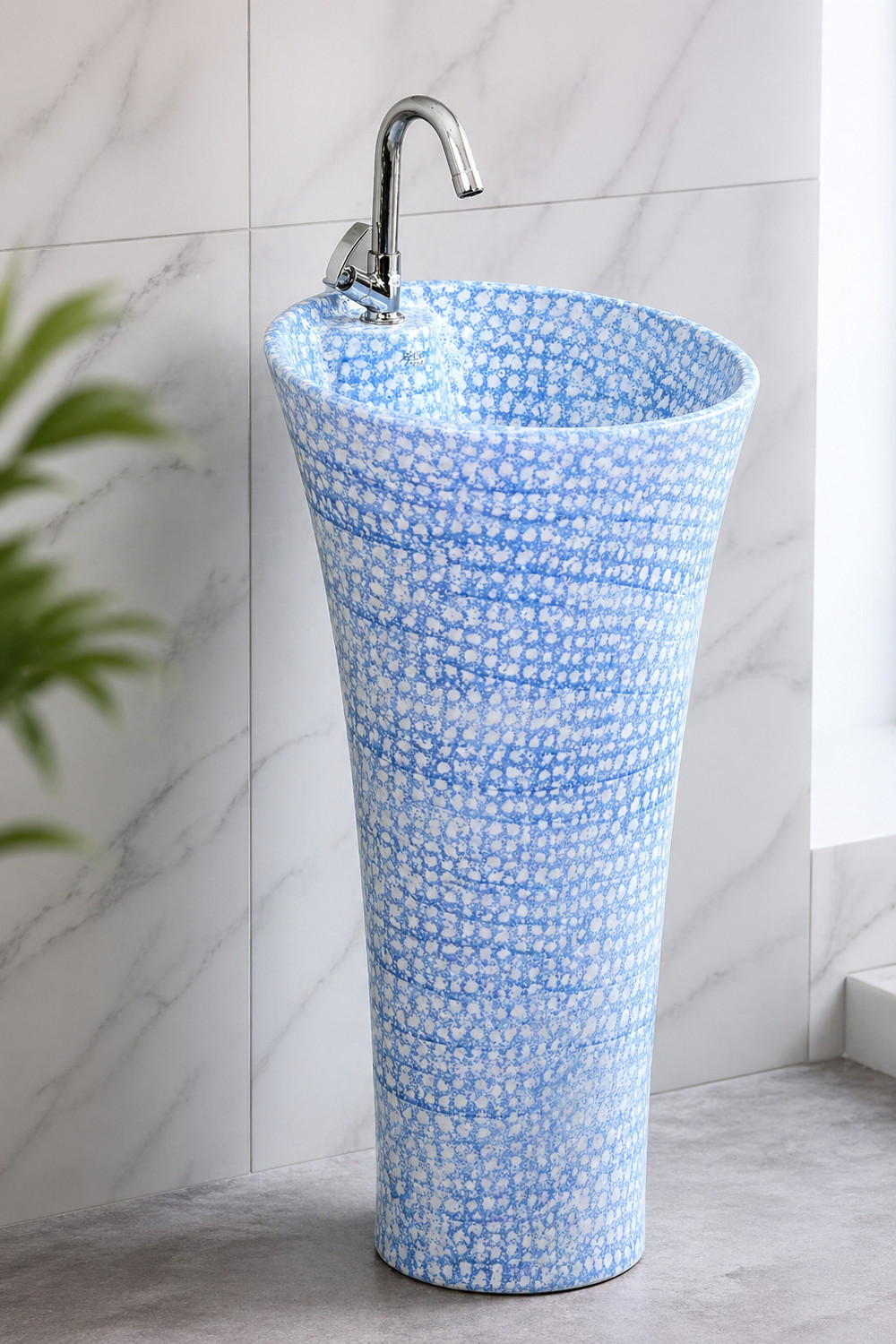 Image of clayplus Premium Grade Ceramic's Designer One Piece Pedestal Basin