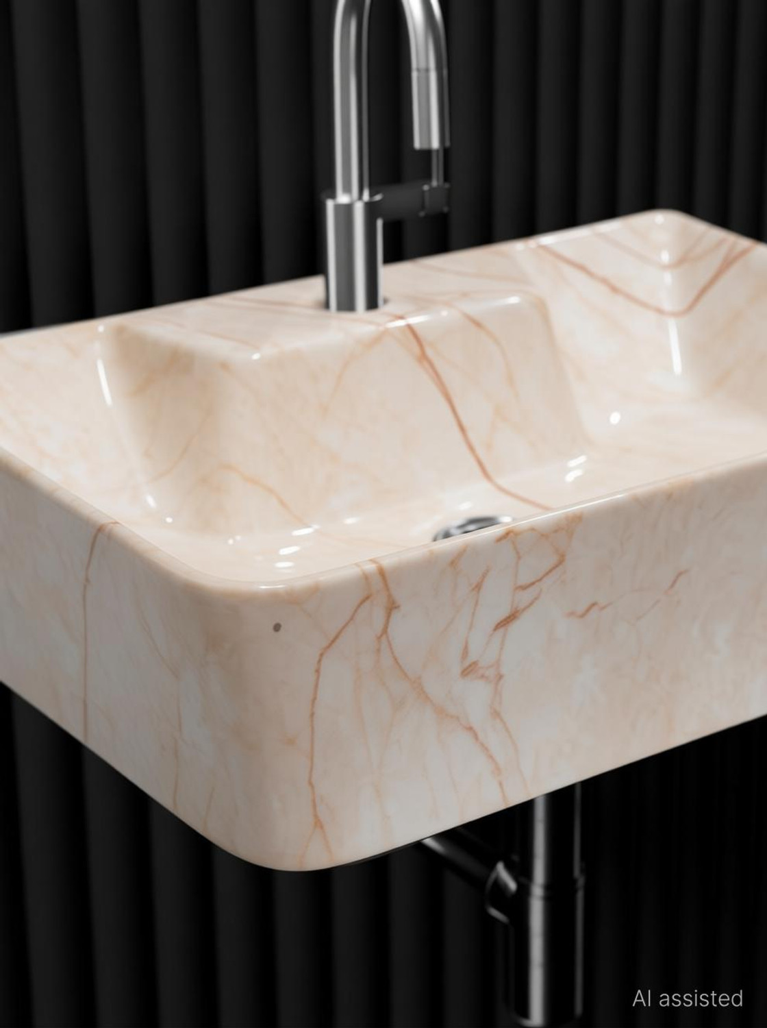 Image of NEKSTONE Wall Mount basin & tebal top basin Ceramic Wash Basin Glossy 742 (12x16x5 inch) Table Top Basin