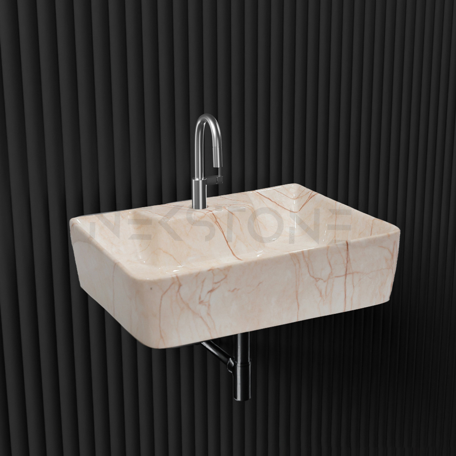 Image of NEKSTONE Wall Mount basin & tebal top basin Ceramic Wash Basin Glossy 742 (12x16x5 inch) Table Top Basin