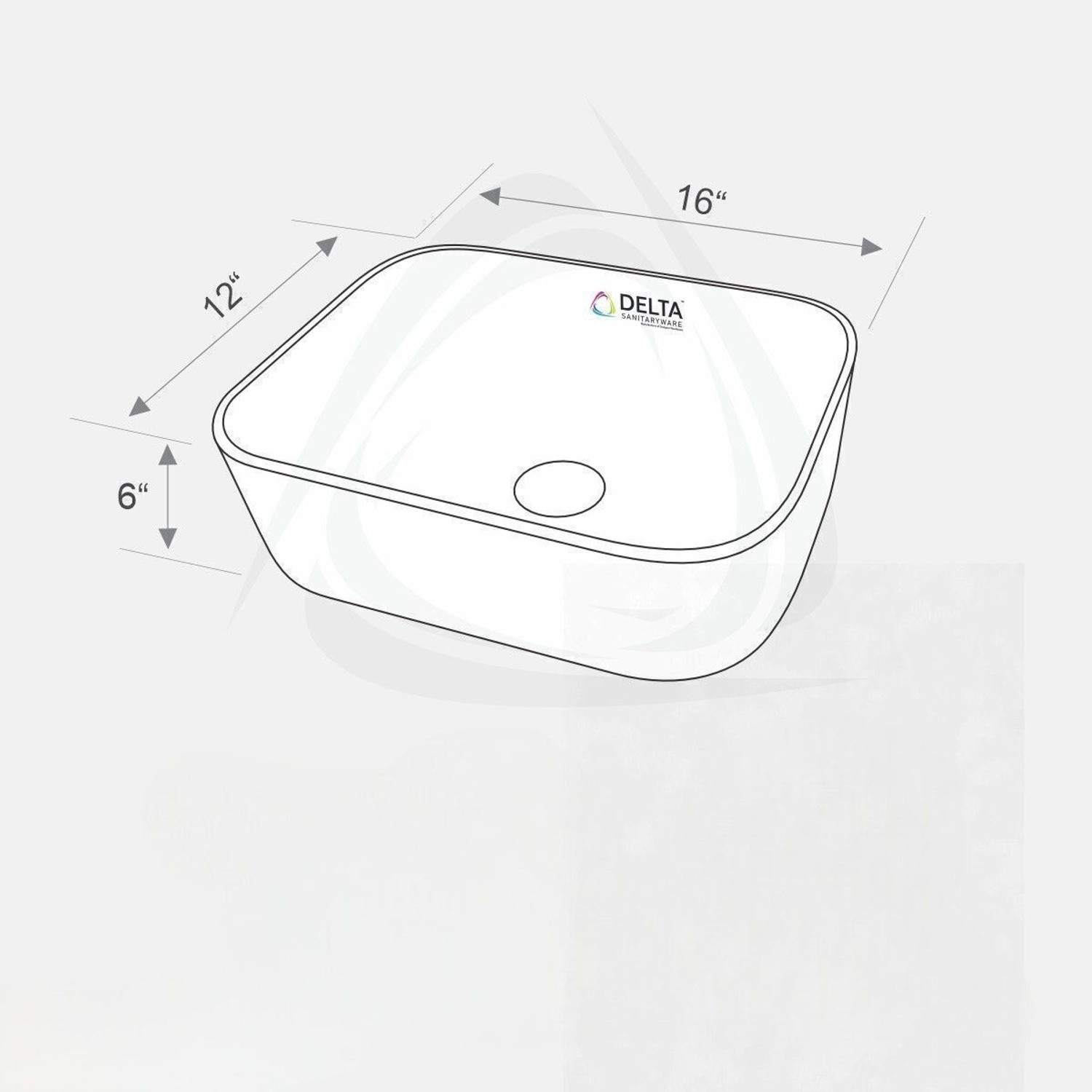 Image of DELTA Premium White Ceramic Wash Basin(White) (16x12x6)(White-Round) Table Top Basin