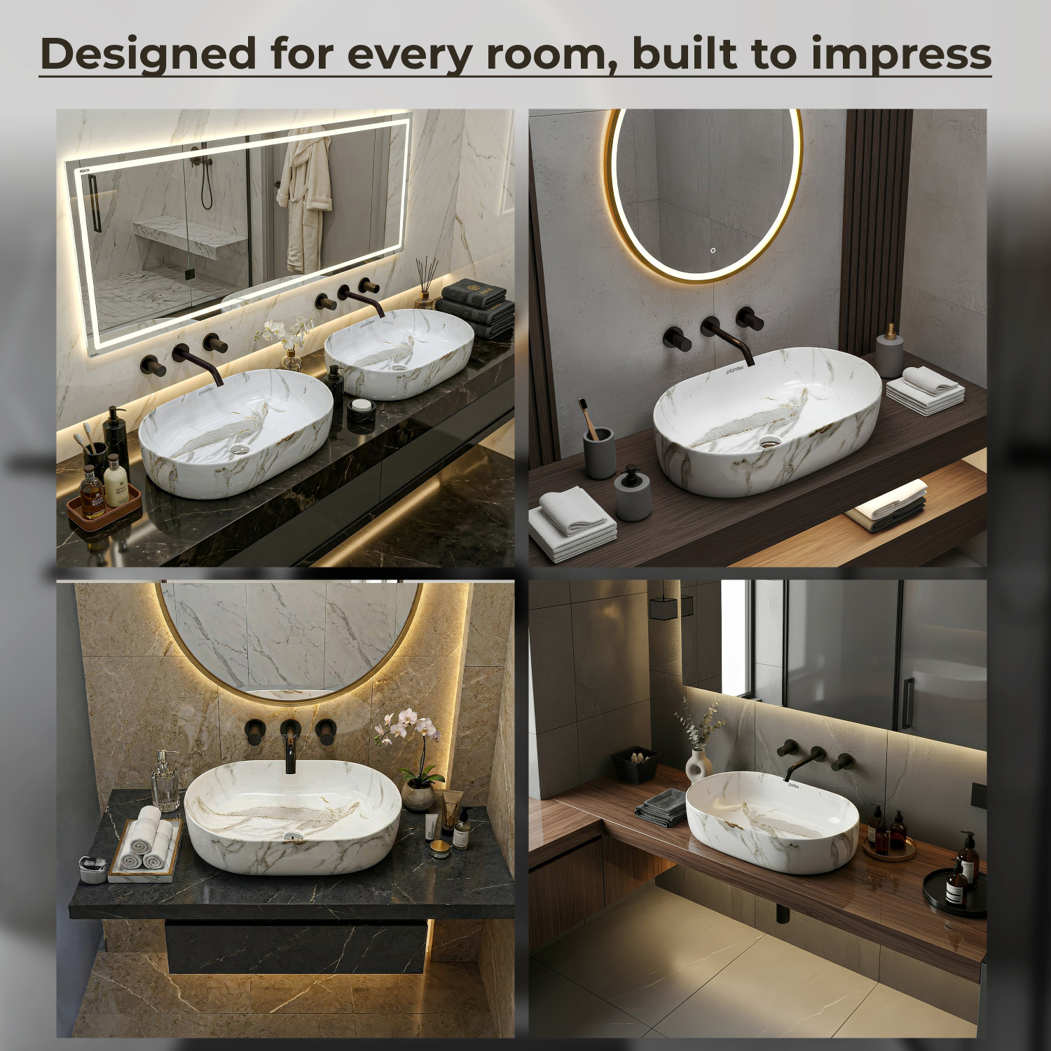 Image of Plantex Wash Basin for Bathroom /Counter Top Basin Ceramic Wash Basin for Bathroom /Tabletop Wash Basin /Washbasin for Home-(MS-2207) Counter Top