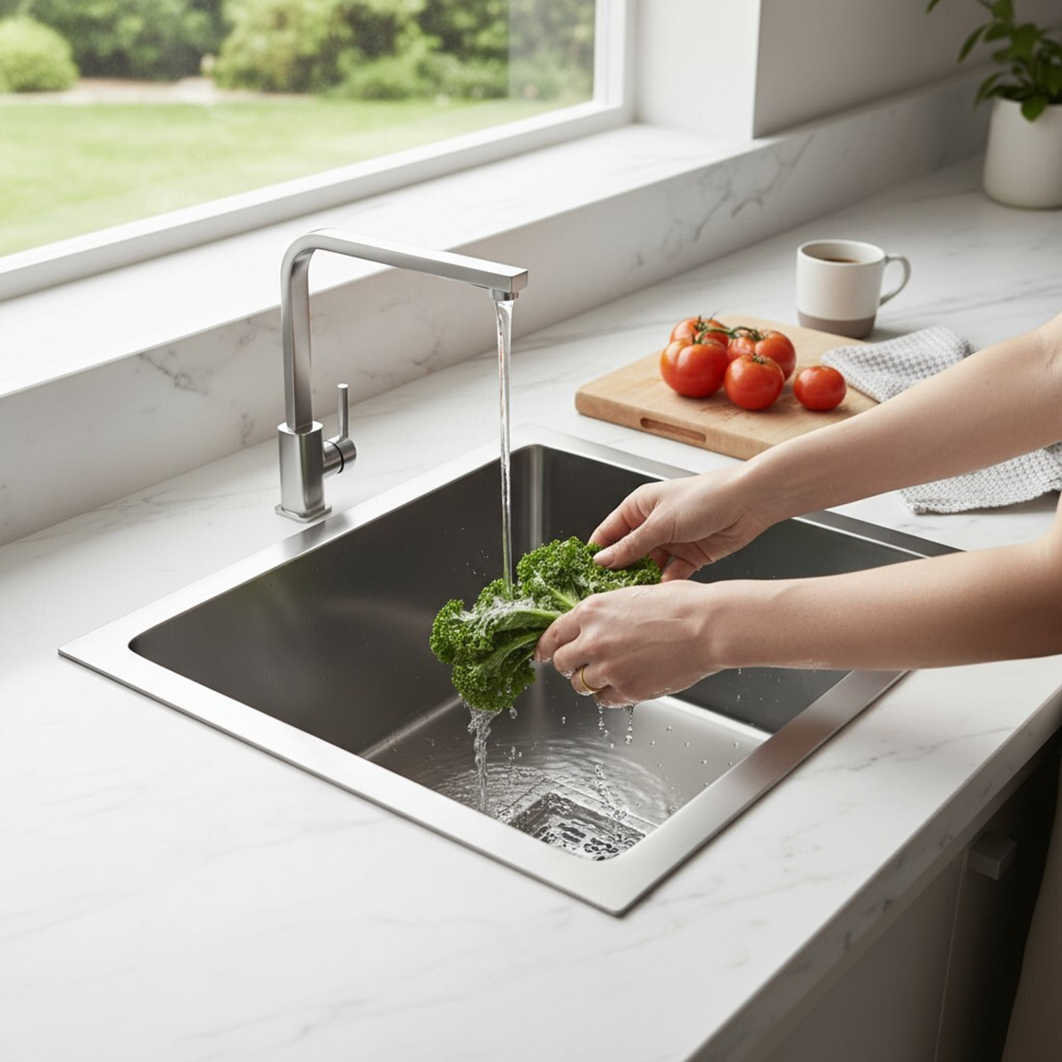 Image of chirag Kitchen Sink 22 Inch (22x18x10) Single Bowl Handmade SS304 Stainless Steel Sink CHM2218M | HANDMADE SINK WITH FRUIT BASKET & PVC PIPE | PREMIUM QUALITY | SINK Vessel Sink