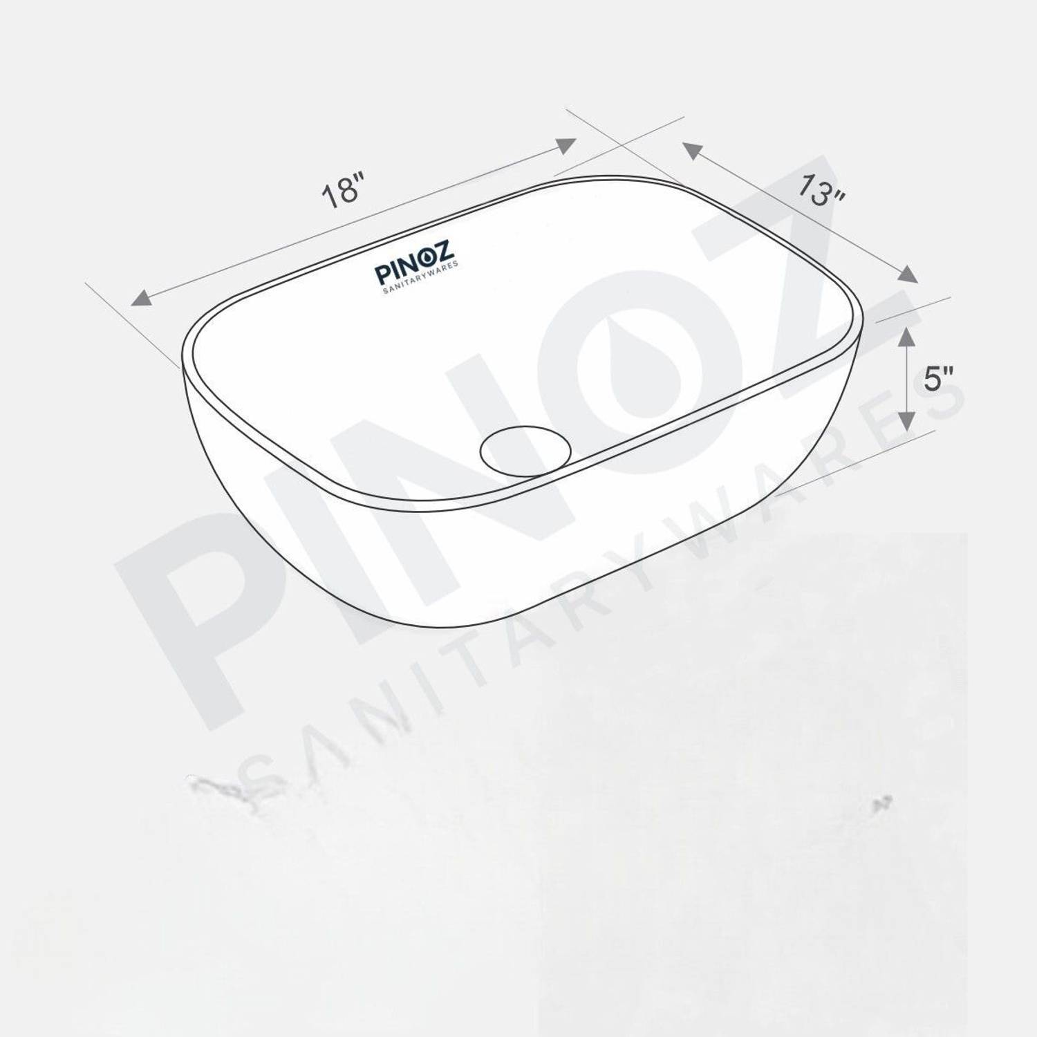 PINOZ Premium Designer Ceramic Wash basin (M-29) (18x13x5)(M29
