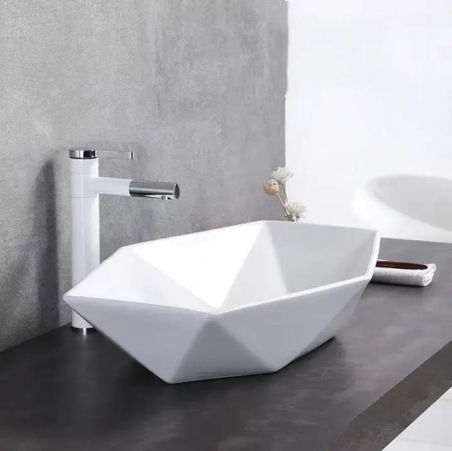 Image of clayplus Ceramic Wash Basin PREMIUM GRADE CERAMIC TABLE TOP WASH BASIN ( 23 * 14 ) Table Top Basin
