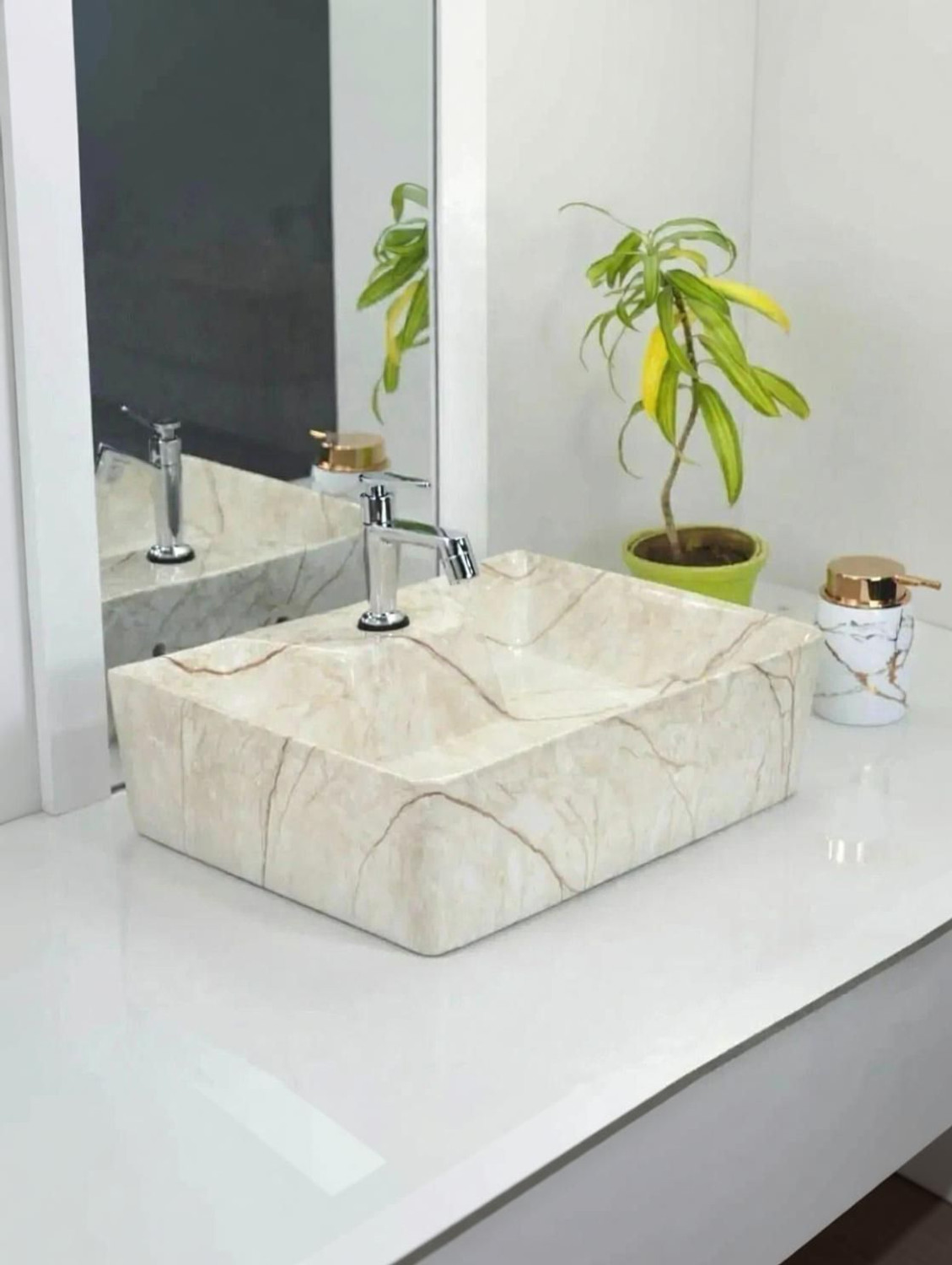 Image of DELTA Table Top & Wall Mount Ceramic Wash Basin(40) (16*12*5)(M40) Wall Hung Basin