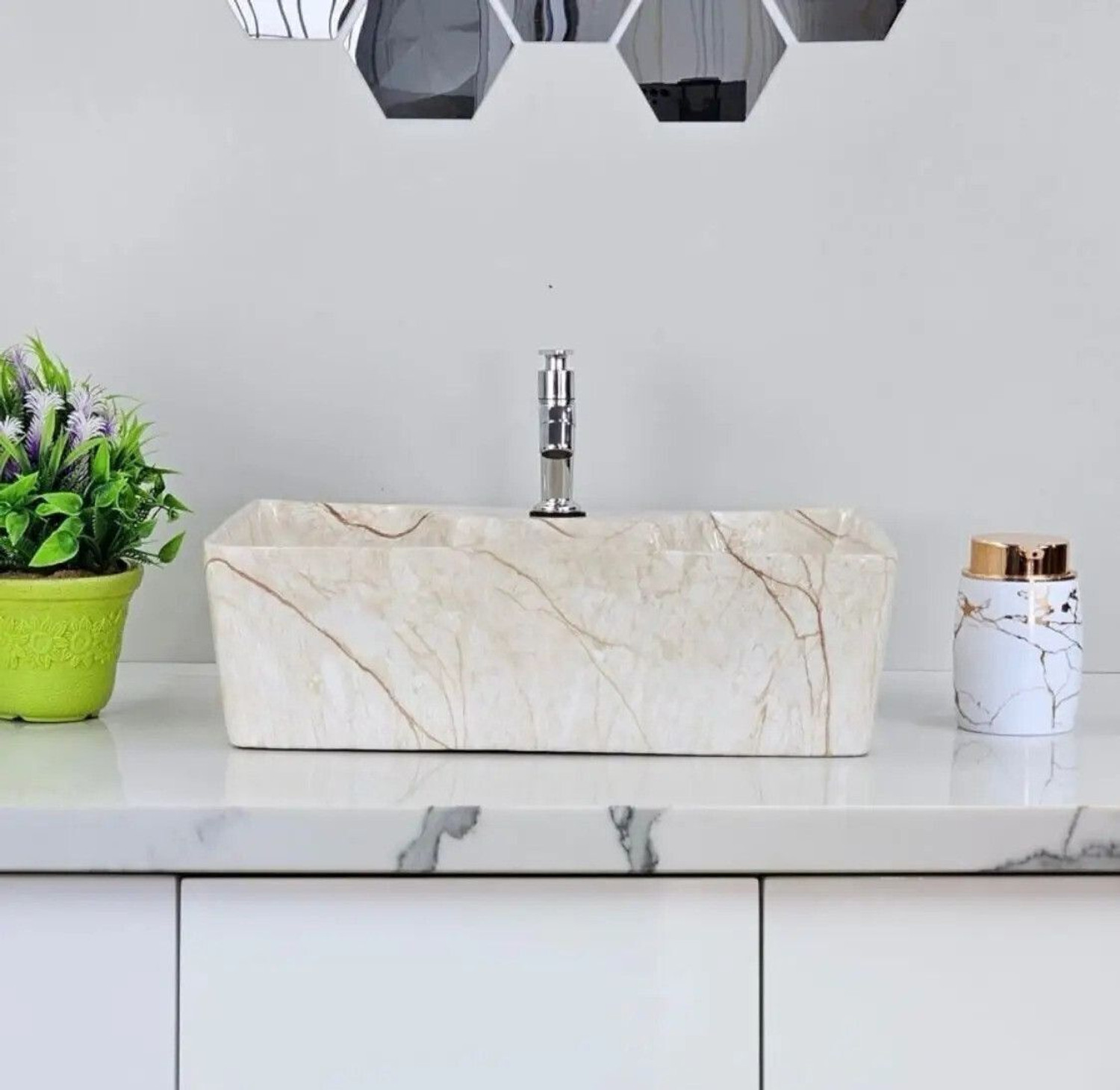 Image of DELTA Table Top & Wall Mount Ceramic Wash Basin(40) (16*12*5)(M40) Wall Hung Basin
