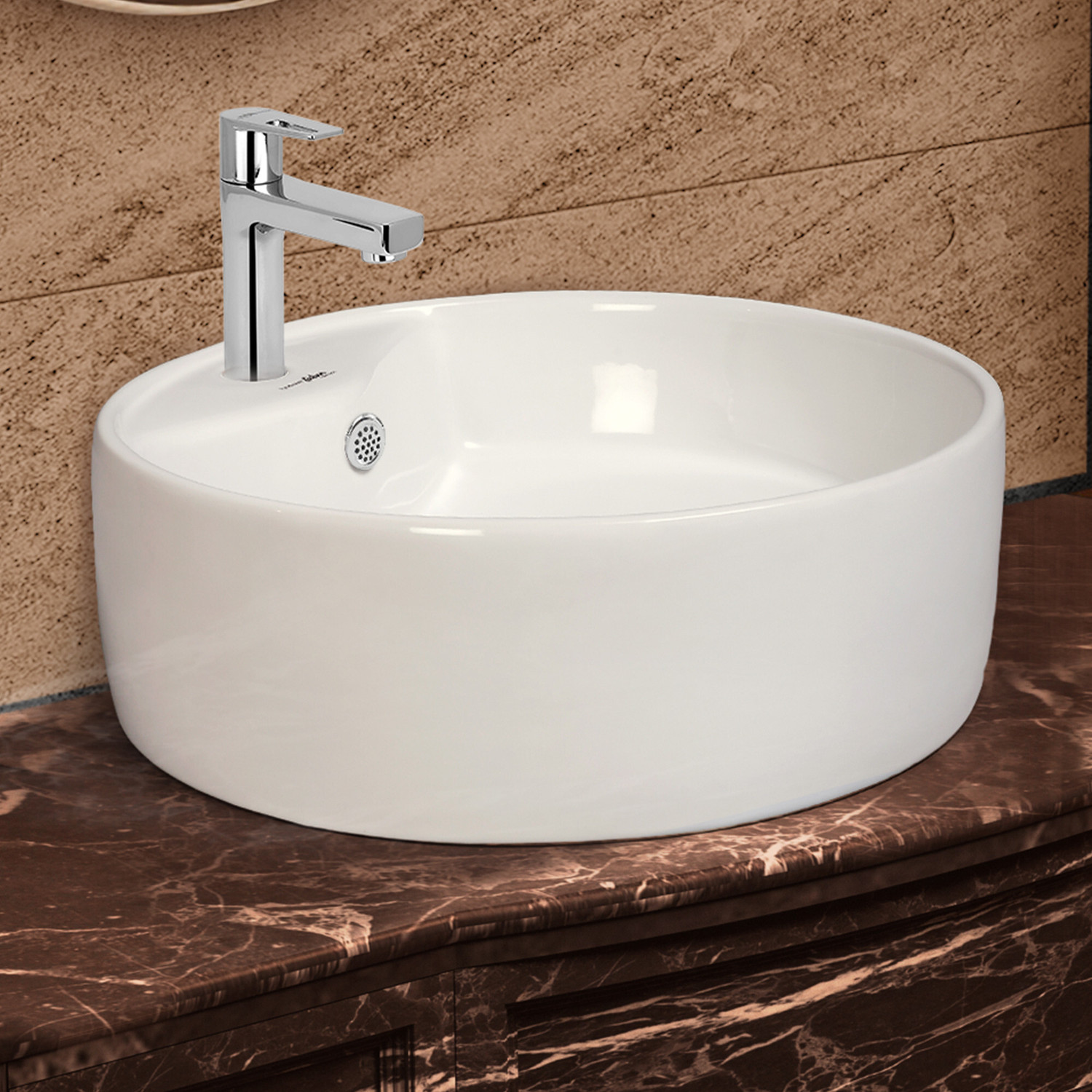 Image of Hindware Solitaire 91064 Table Top Basin (Star White)