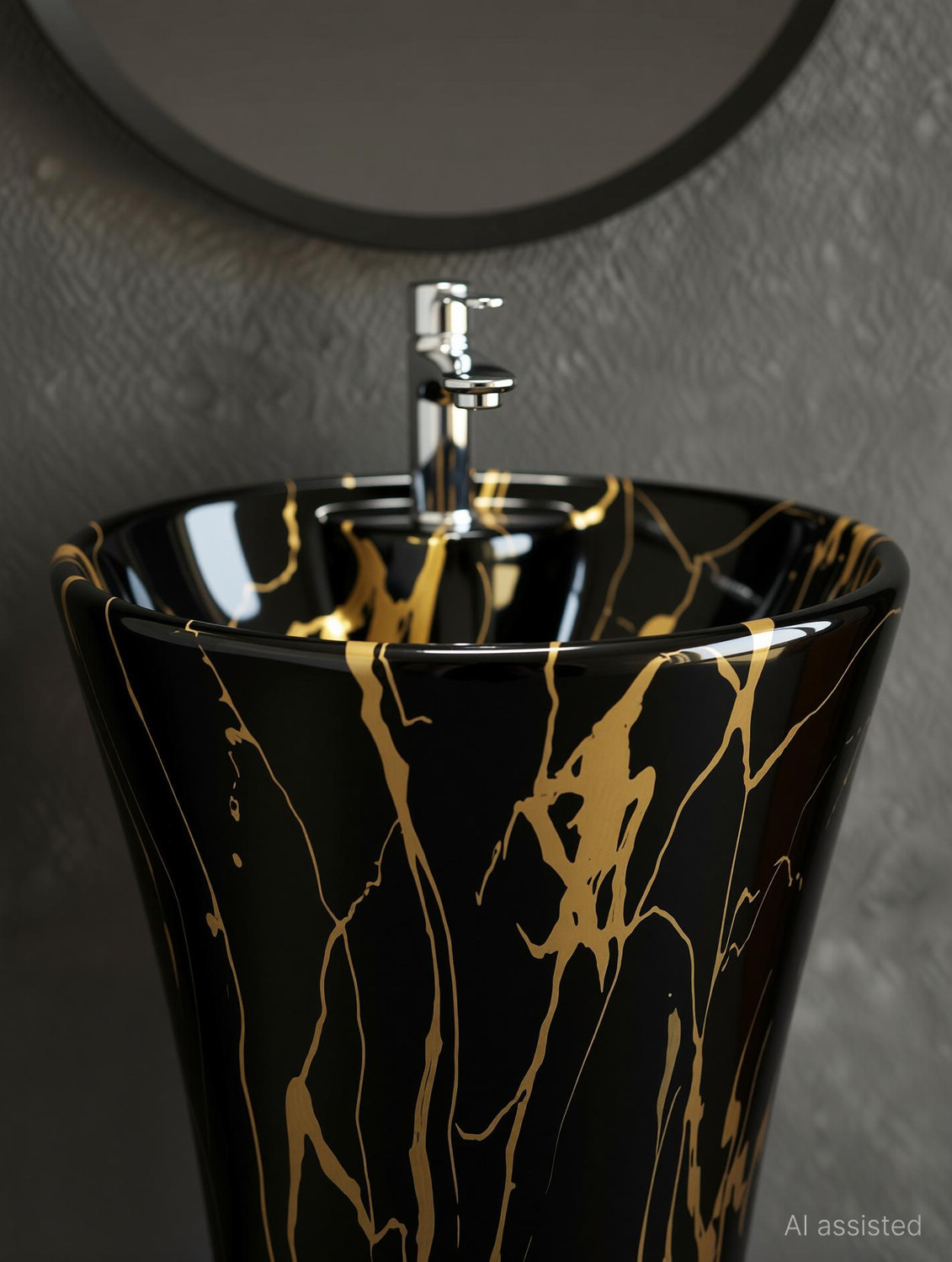 Image of DELTA Premium Designer Ceramic Wash Basin Pedestal Wash Basin(53) Pedestal Basin