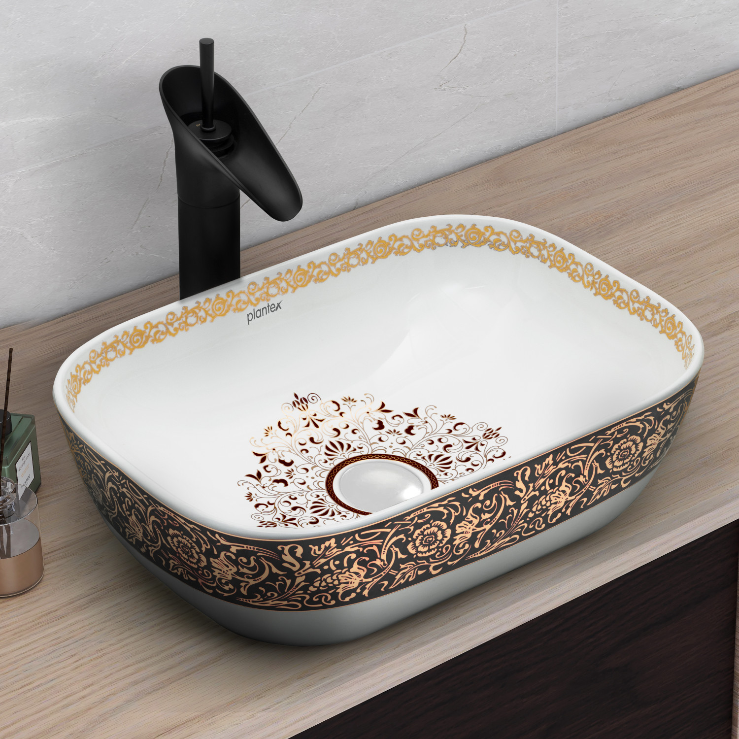 Image of Plantex Ceramic Wash basin /Multi Color basin /Basin for Bathroom /Countertop basin (EQTT-520) Counter Top