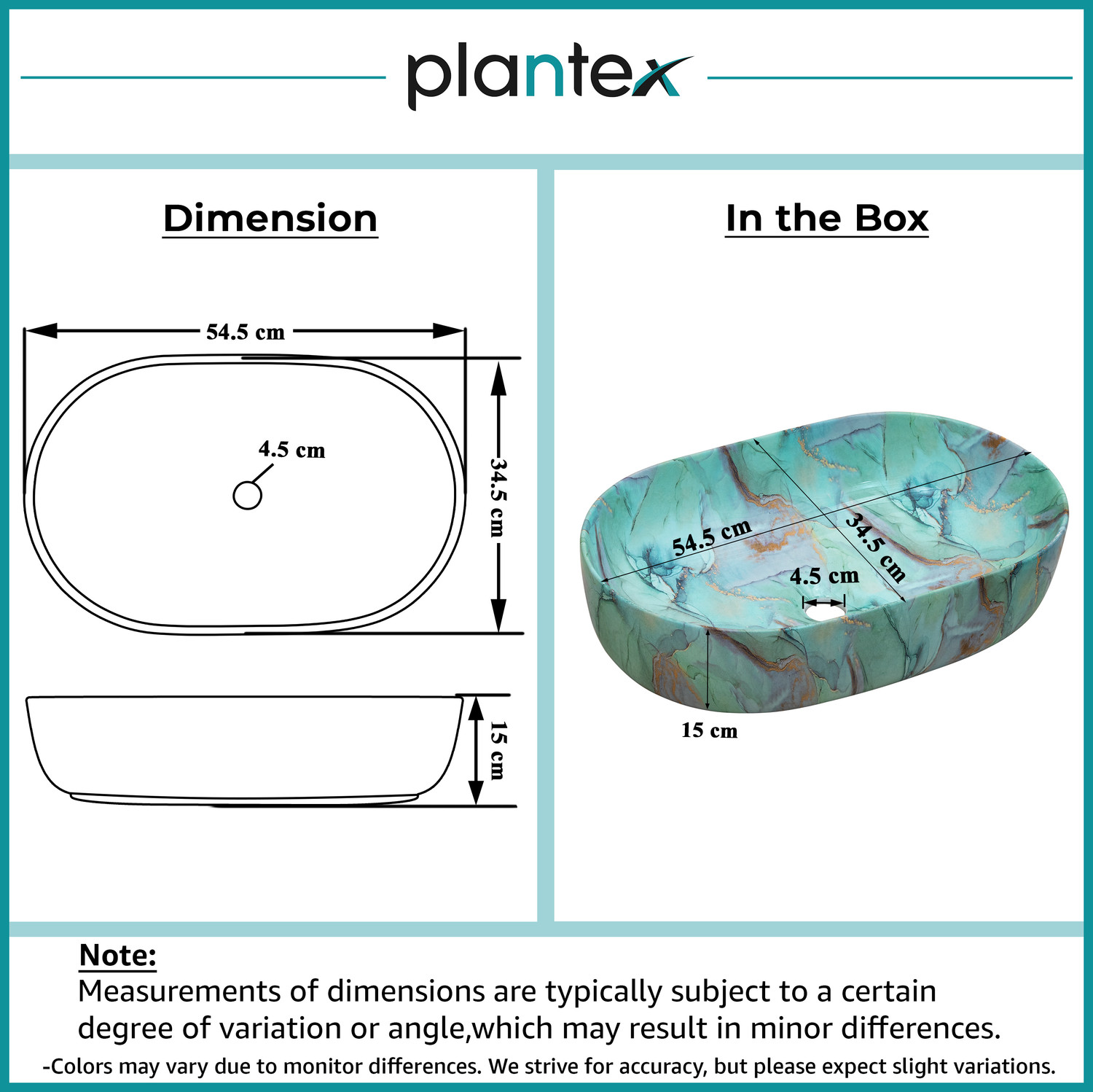 Image of Plantex Tabletop Wash Basin for Bathroom /Designer Ceramic Basin /Wash Basin for Home Counter Top