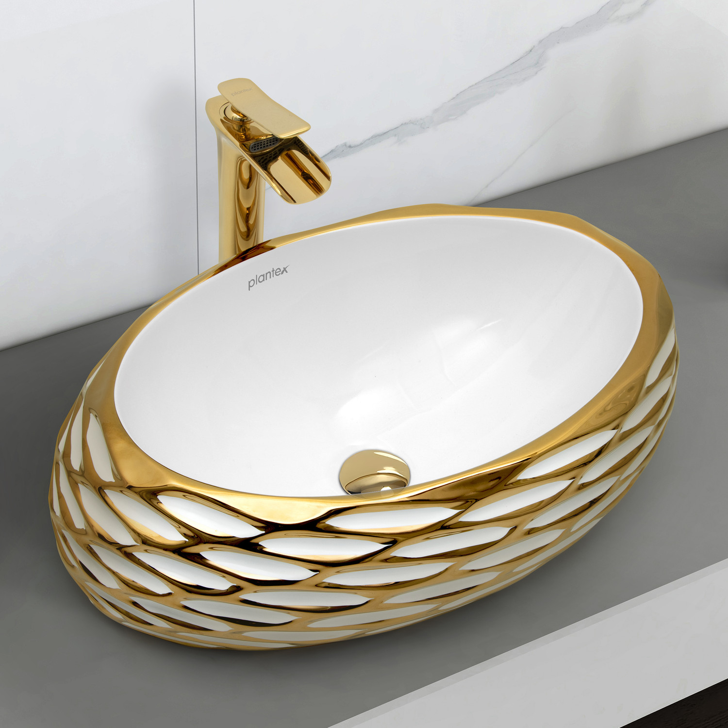 Image of Plantex Ceramic Basin for Bathroom /Table Top Basin /Washbasin for Bathroom - (EQTT-593) Counter Top