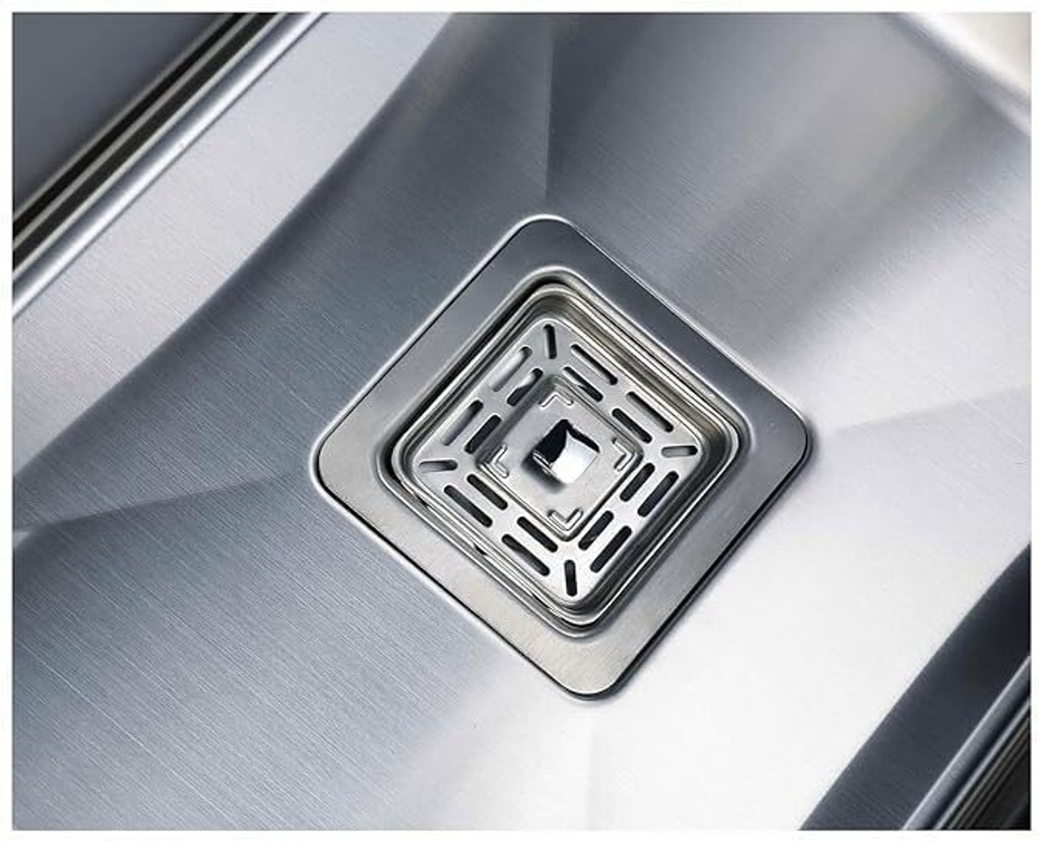 Image of The Sink Shop 24x18x10 Inch Stainless Steel Kitchen Sink | Single Bowl, Matte Finish Sink with Square Coupling and Pipes (Round Corners) Vessel Sink