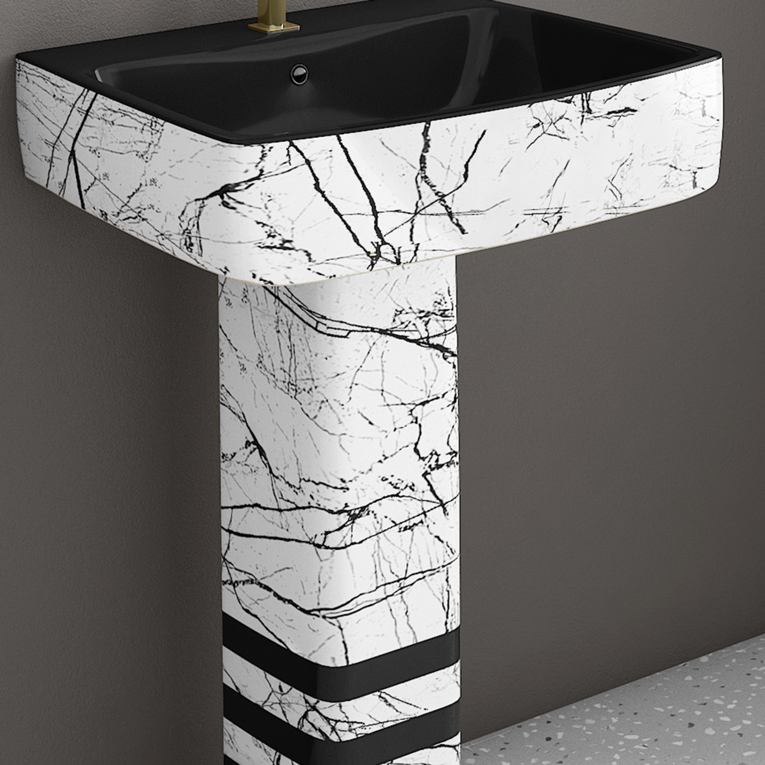 Image of Belmonte Designer Basin Pedestal / Hand Art Basin / Designer Basin / Designer Pedestal /Basin Pedestal / Wash basin with pedestal /Wash Basin / Wall Mount Basin Pedestal Basin
