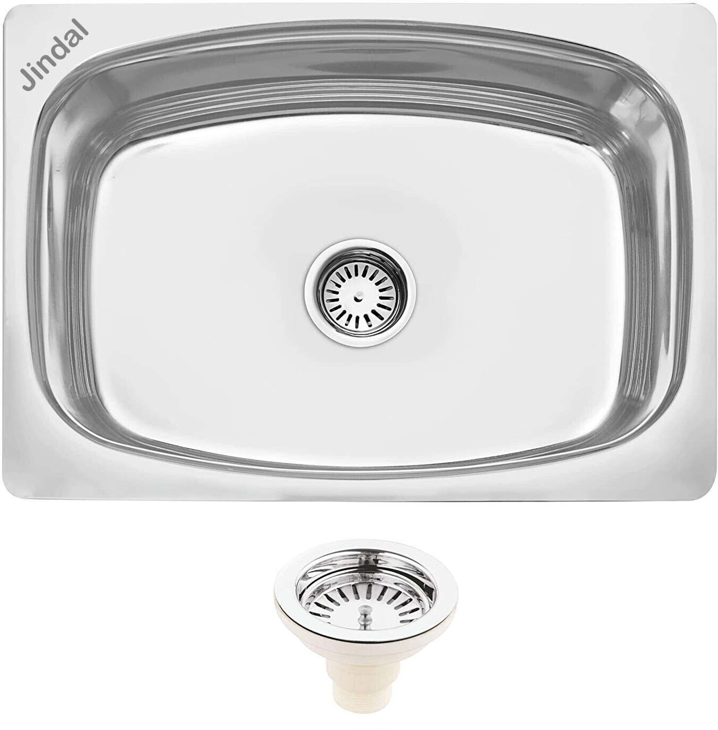 Image of Jindal steel Premium Quality Kitchen Sink Jindal Kitchen Sink Series 24x18x9 - 304 Grade 10 year warranty Vessel Sink