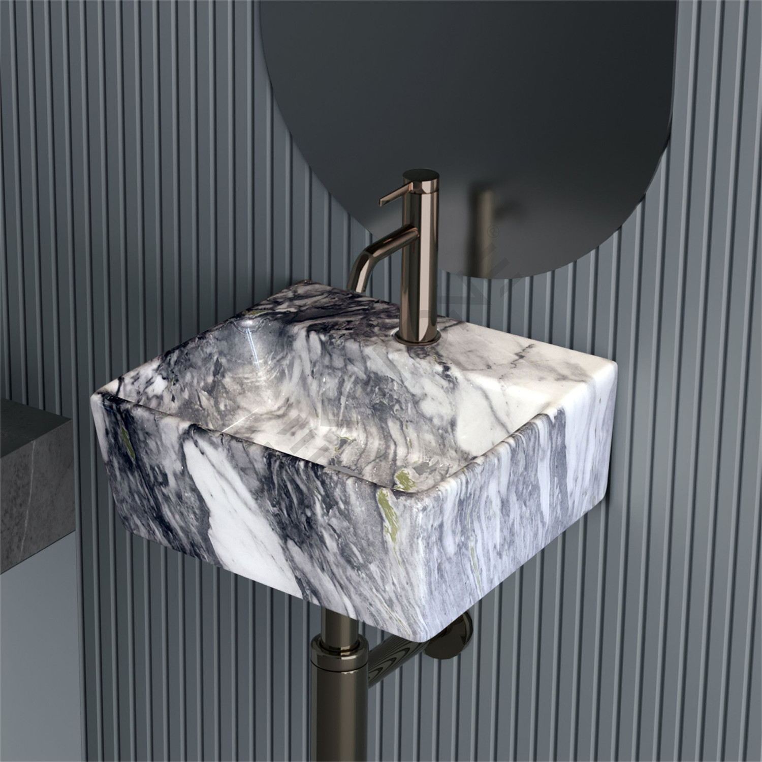 Image of NEKSTONE Wall Mount basin & tebal top basin Ceramic Wash Basin Glossy 813 Wall Hung Basin