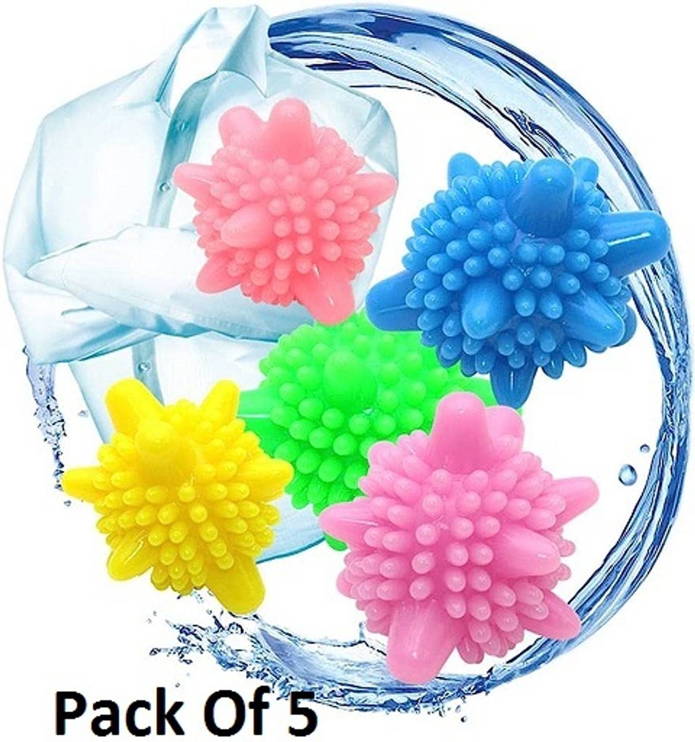 AirSoft 5 Pcs Silicone Washing Machine Winding Laundry Anti-tangle Reusable Balls Detergent Bar