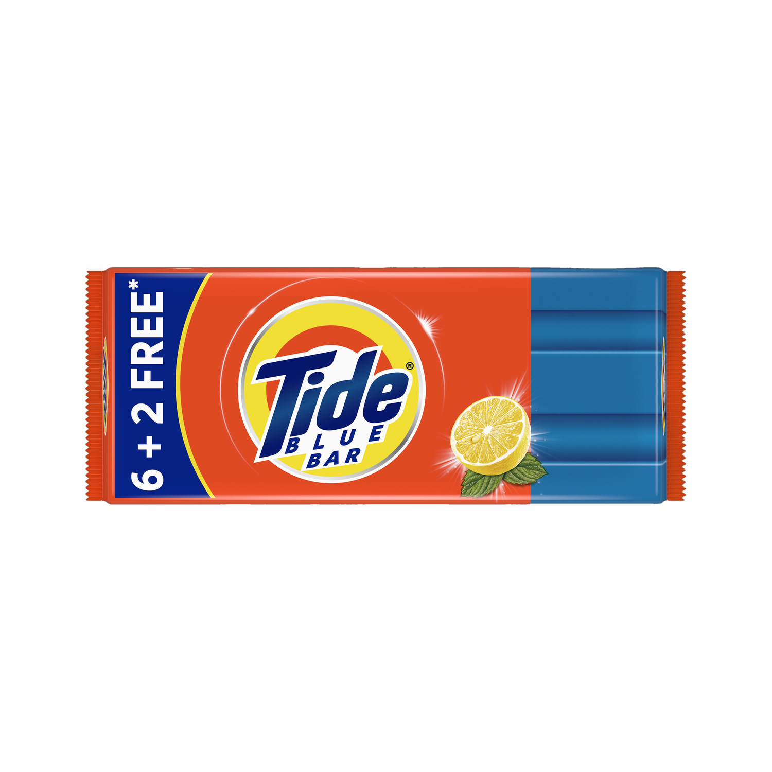 Image of Tide Blue Detergent Bar Soap, Super Value Pack of 8 Bars, Removes Tough Stains,1.6 kg Detergent Bar