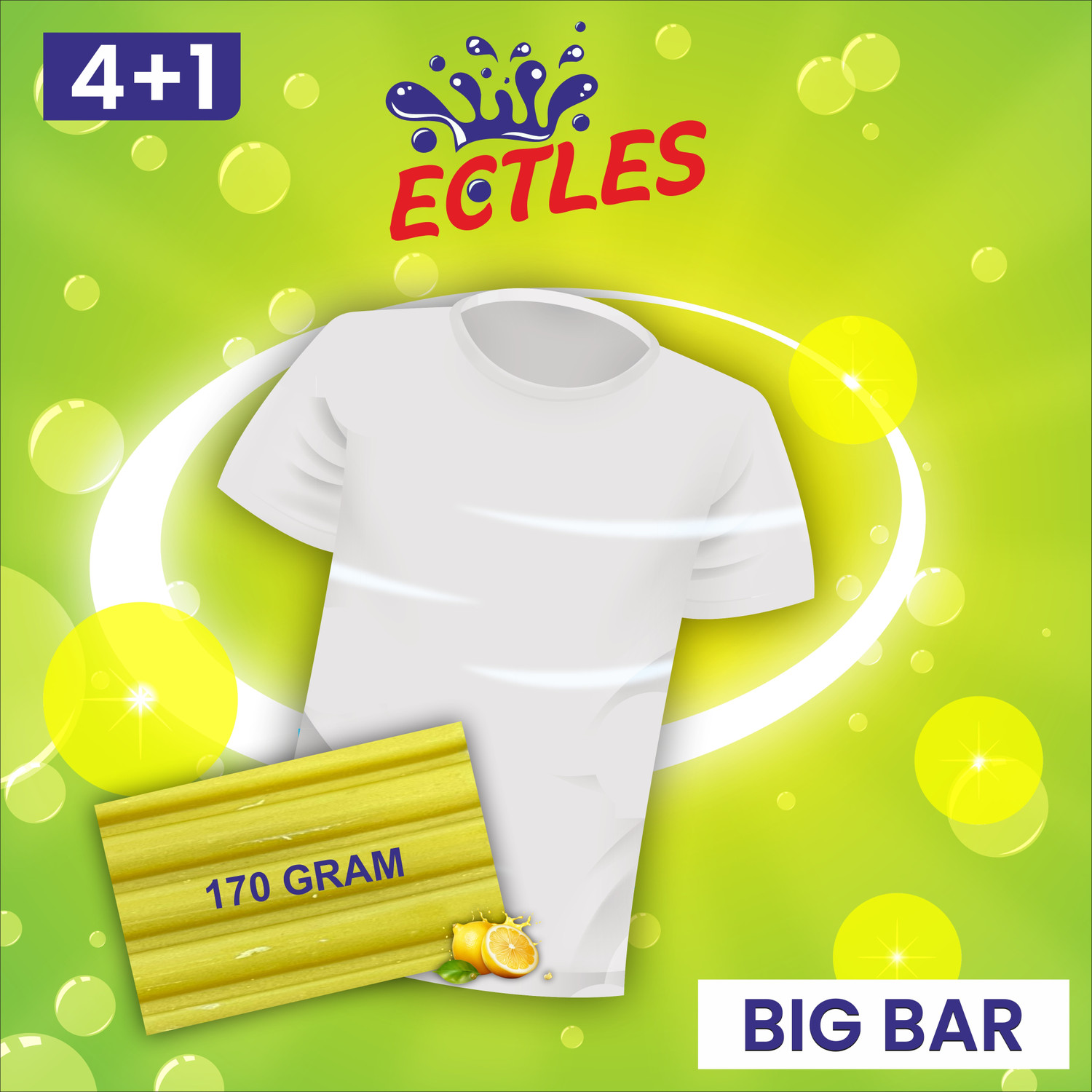 Image of ECTLES Big Bar Soap Super Value Pack ( 5100 G Pack Of 30 ) Detergent Bar