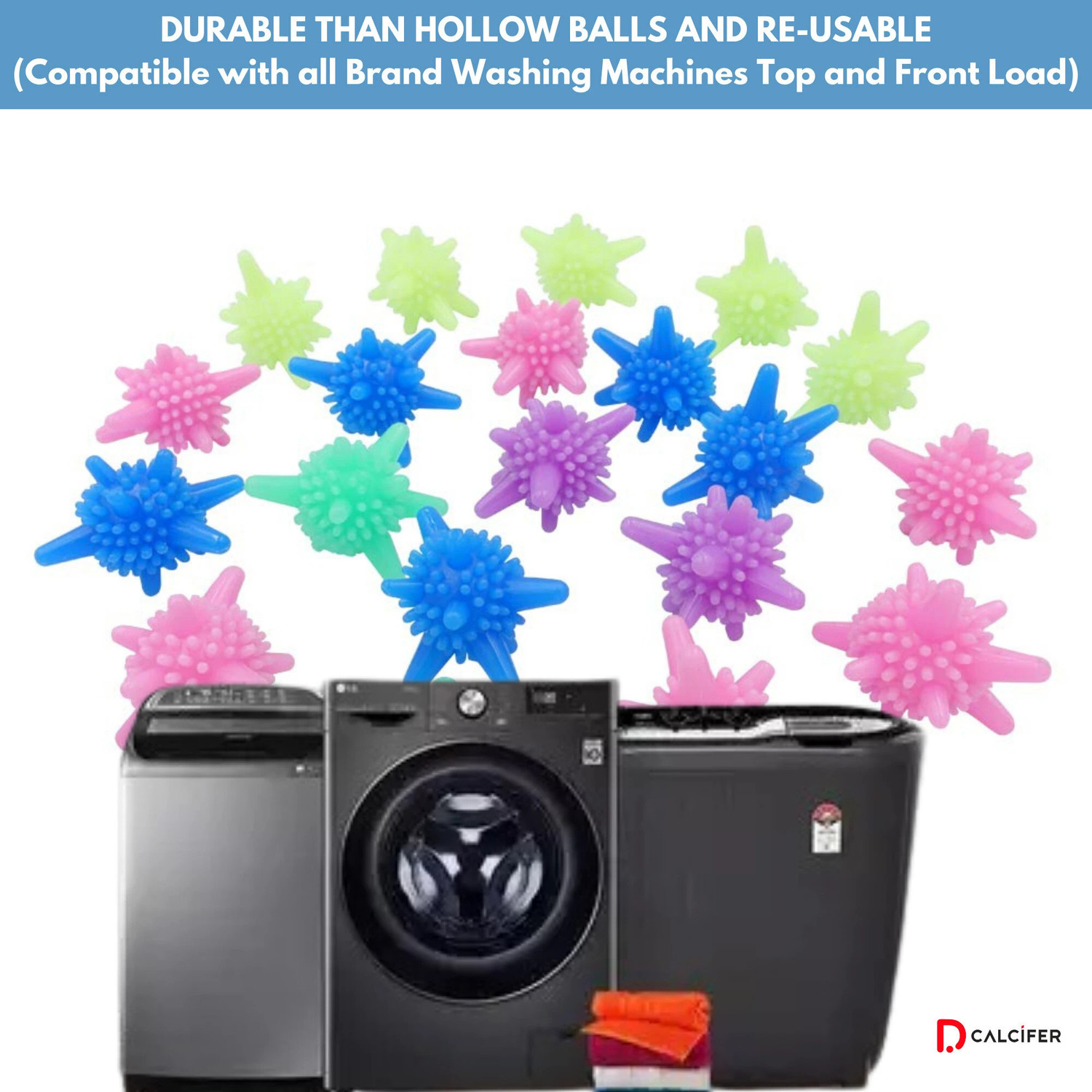 Image of Dcalcifer Washing Machine Laundry Ball Tangle-Free Reusable Laundry clean Dryer Ball 15pcs Detergent Bar
