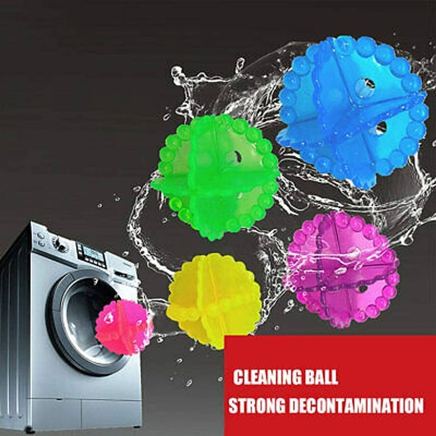 ADMONITION Pack of 8 Washer Balls Reusable Eco-Friendly Laundry Scrubbing Balls Detergent Bar