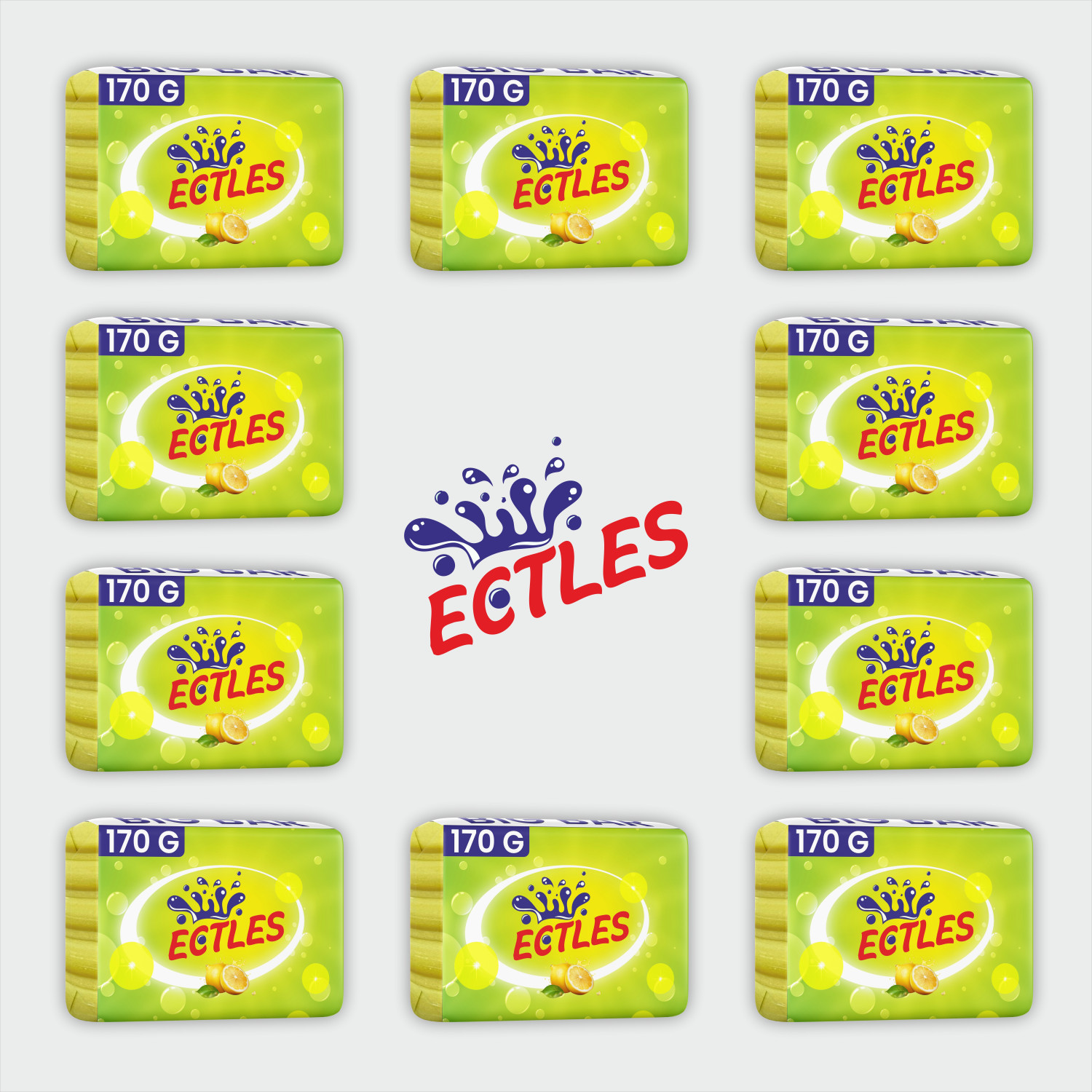 Image of ECTLES Cloth Washing Detergent Soap ( 170 Gram Pack OF 10 ) Detergent Bar