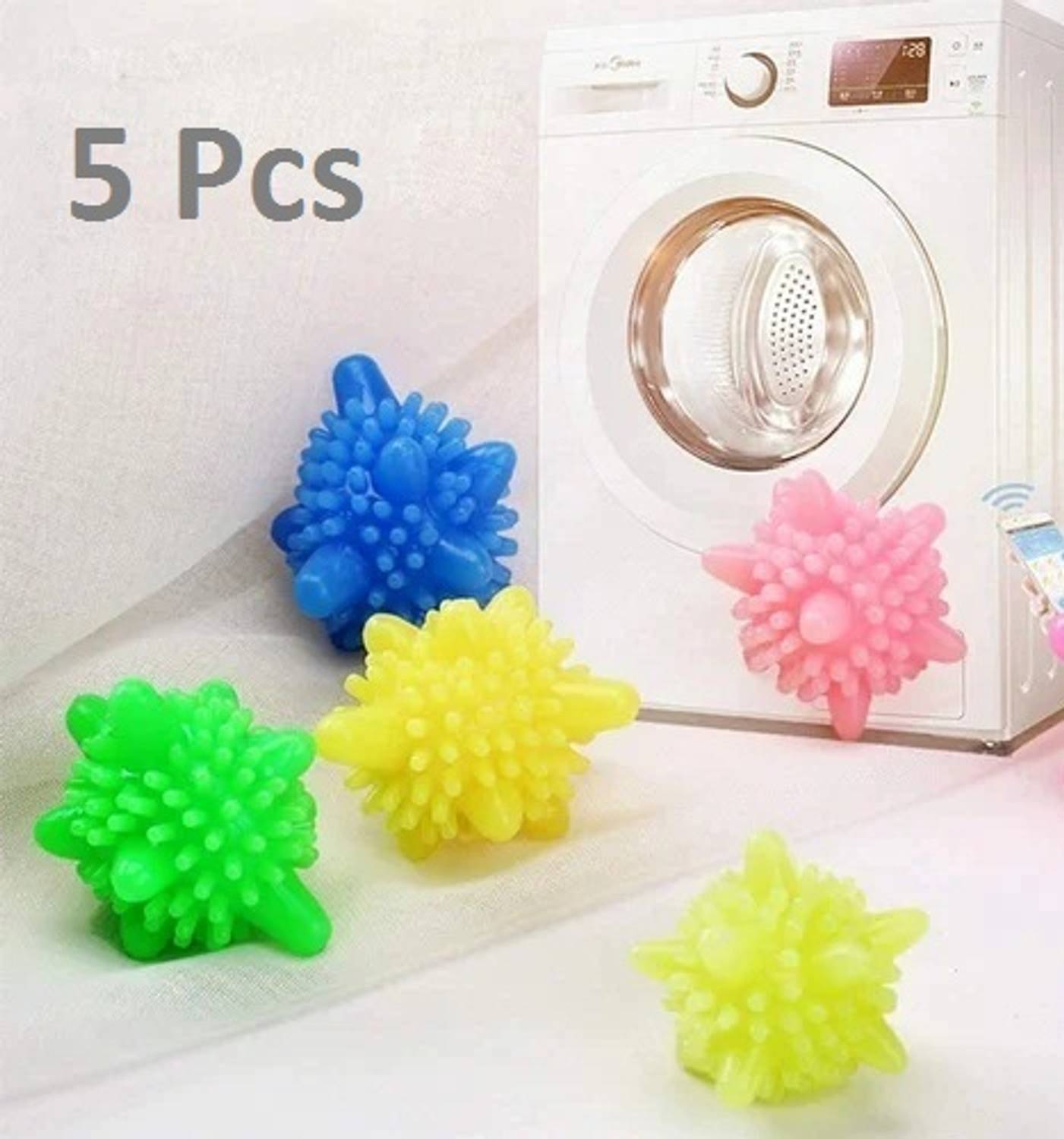 AirSoft 5 Premium Silicone Washing Machine Winding Laundry Anti-tangle Reusable Balls Detergent Bar