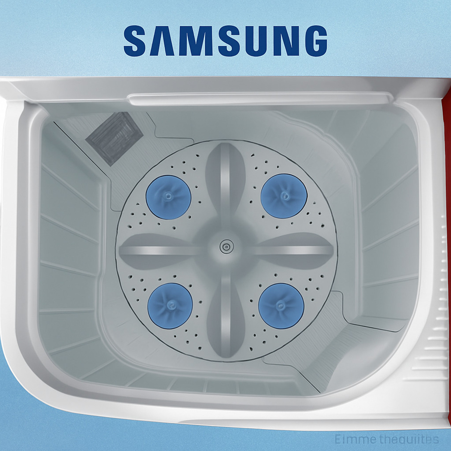 Image of Samsung 7 kg Semi Automatic Top Load Washing Machine Red, White