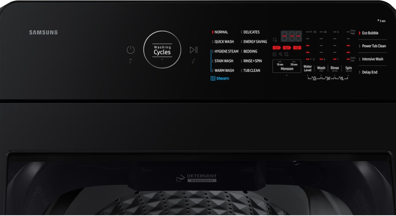 Image of Samsung 10 kg Fully Automatic Top Load Washing Machine with In-built Heater Black