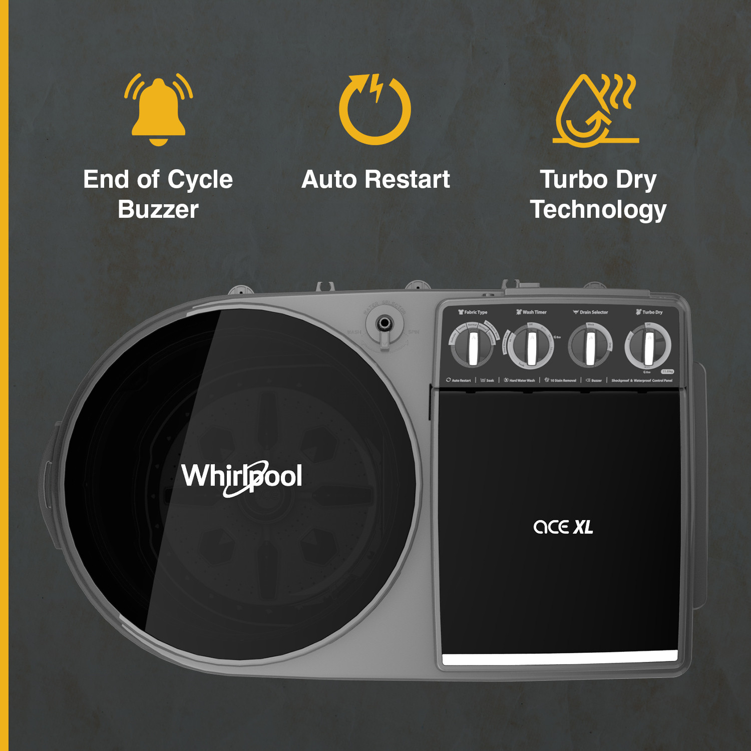 Image of Whirlpool 10 kg 5 Star with Auto Restart, End of Cycle Buzzer and Faster Drying Semi Automatic Top Load Washing Machine Grey