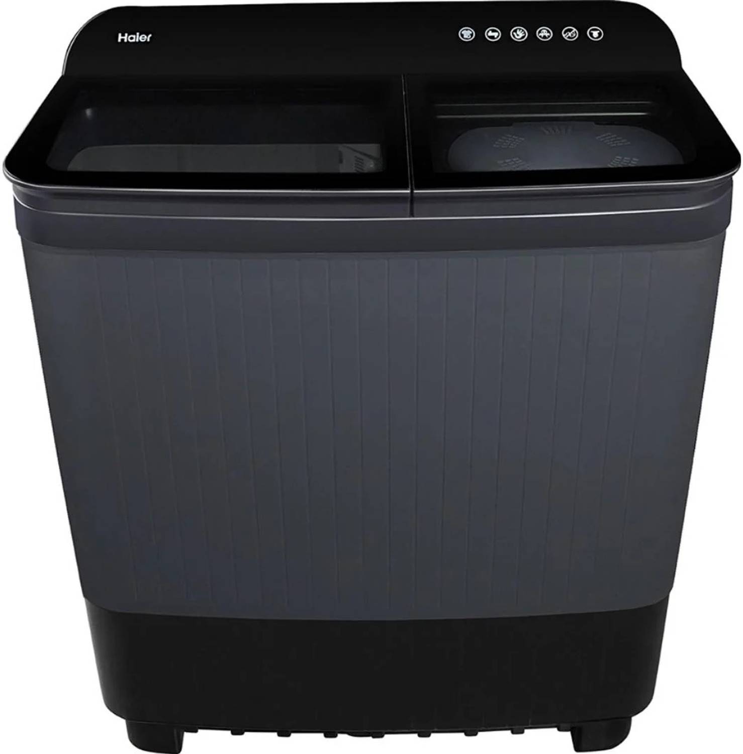 Haier 8.5 kg Semi Automatic Top Load Black, Grey (HTW85-186BBK)