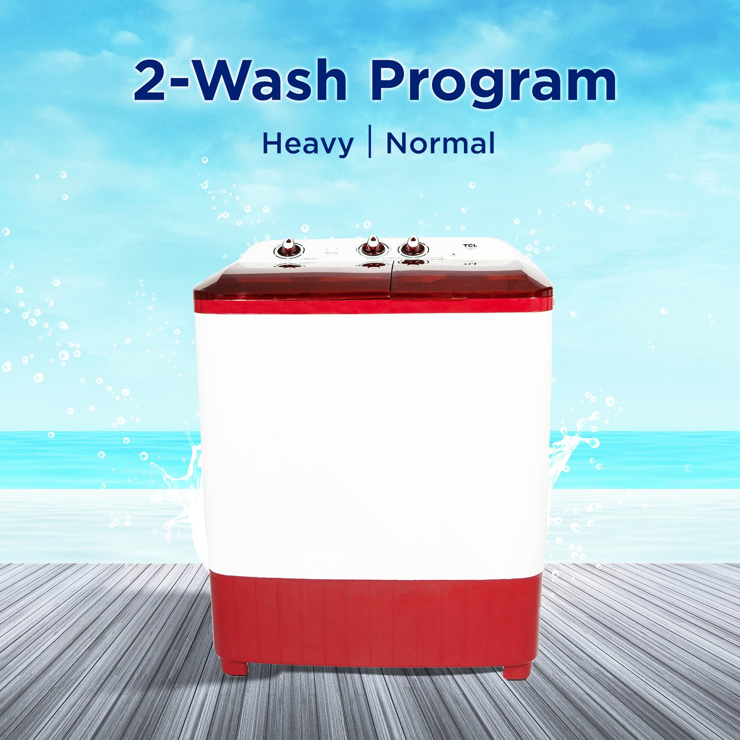 Image of TCL 7 kg 5 Star with Extra Powerful Motor Lint Filter, Fast Dry Semi Automatic Top Load Washing Machine White