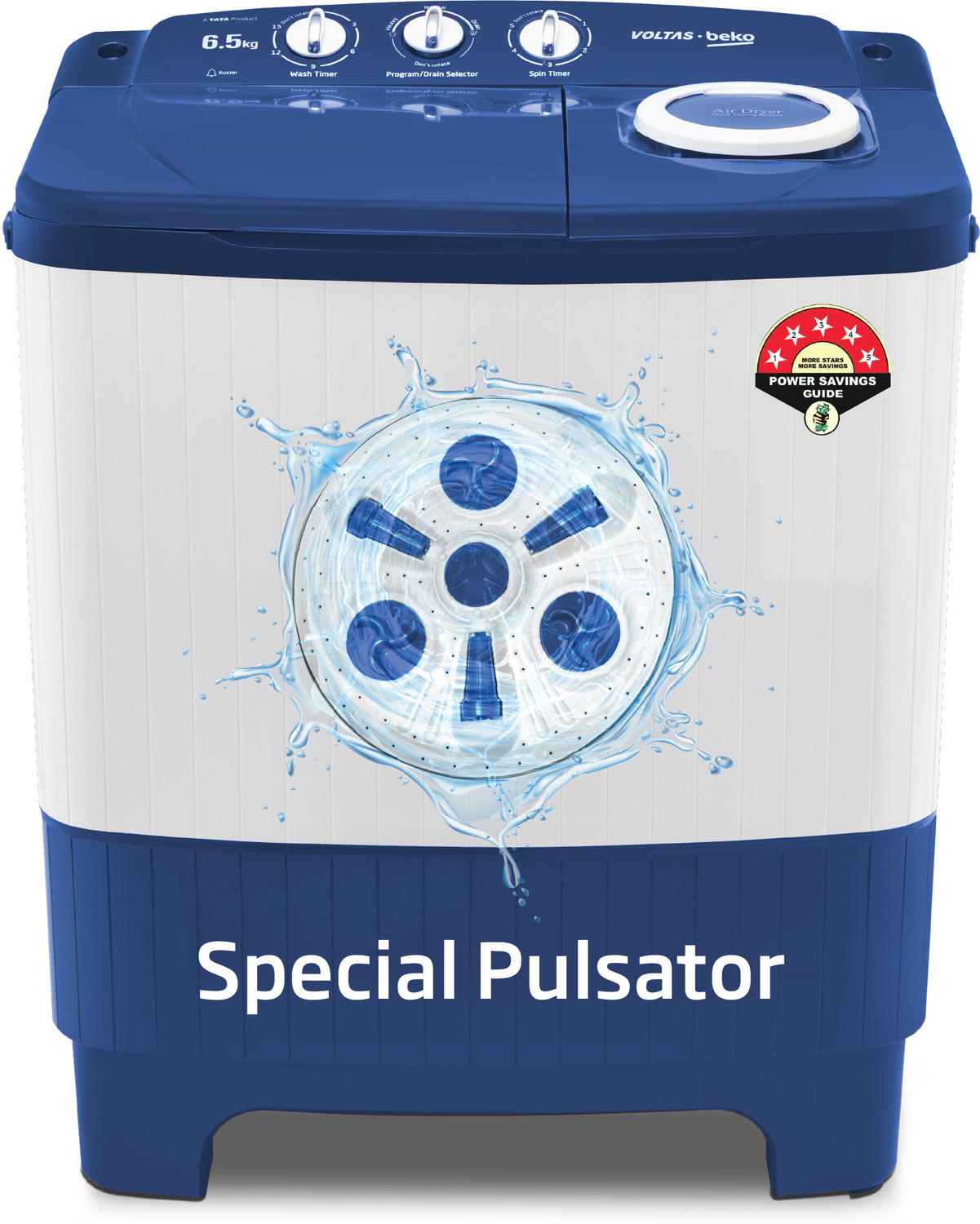 Image of Voltas Beko 6.5 kg Semi Automatic Top Load Washing Machine Blue
