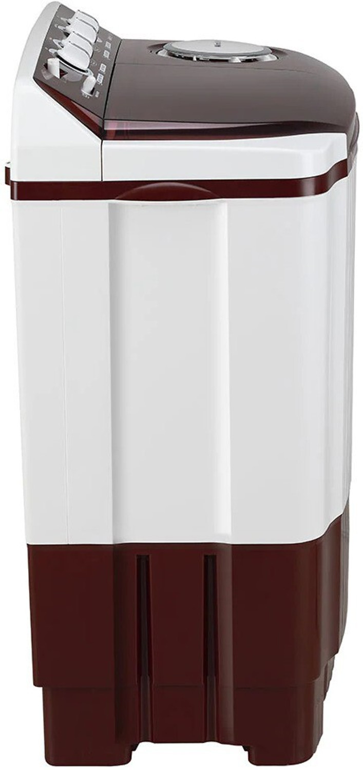 Image of LG 8 kg 5 Star with Roller Jet Pulsator with Soak, Wind Jet Dry and Rat Away, 6 Kg (Spin Tub Capacity) Semi Automatic Top Load Washing Machine Maroon, White
