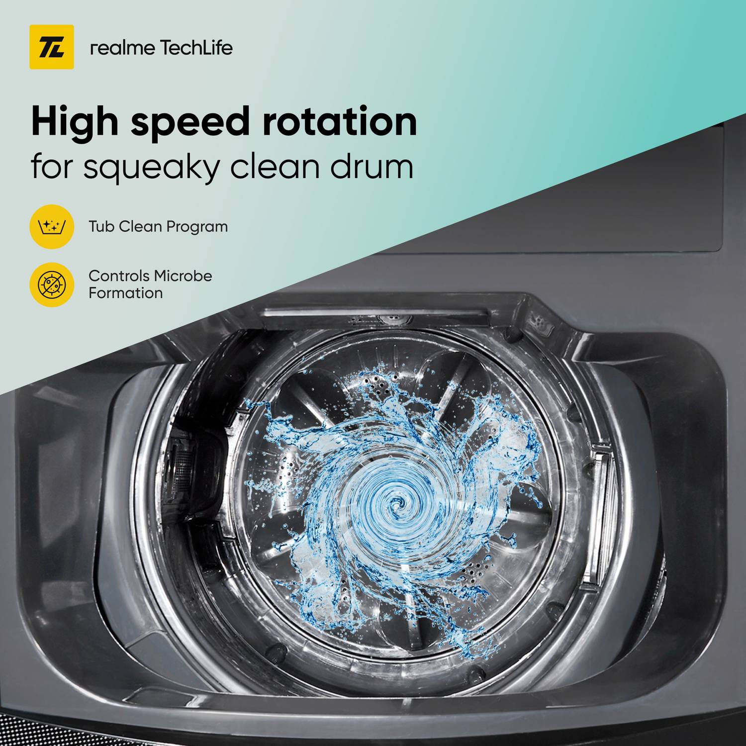 realme TechLife 7.5 kg Top Load Washing Machine Grey - Image 5