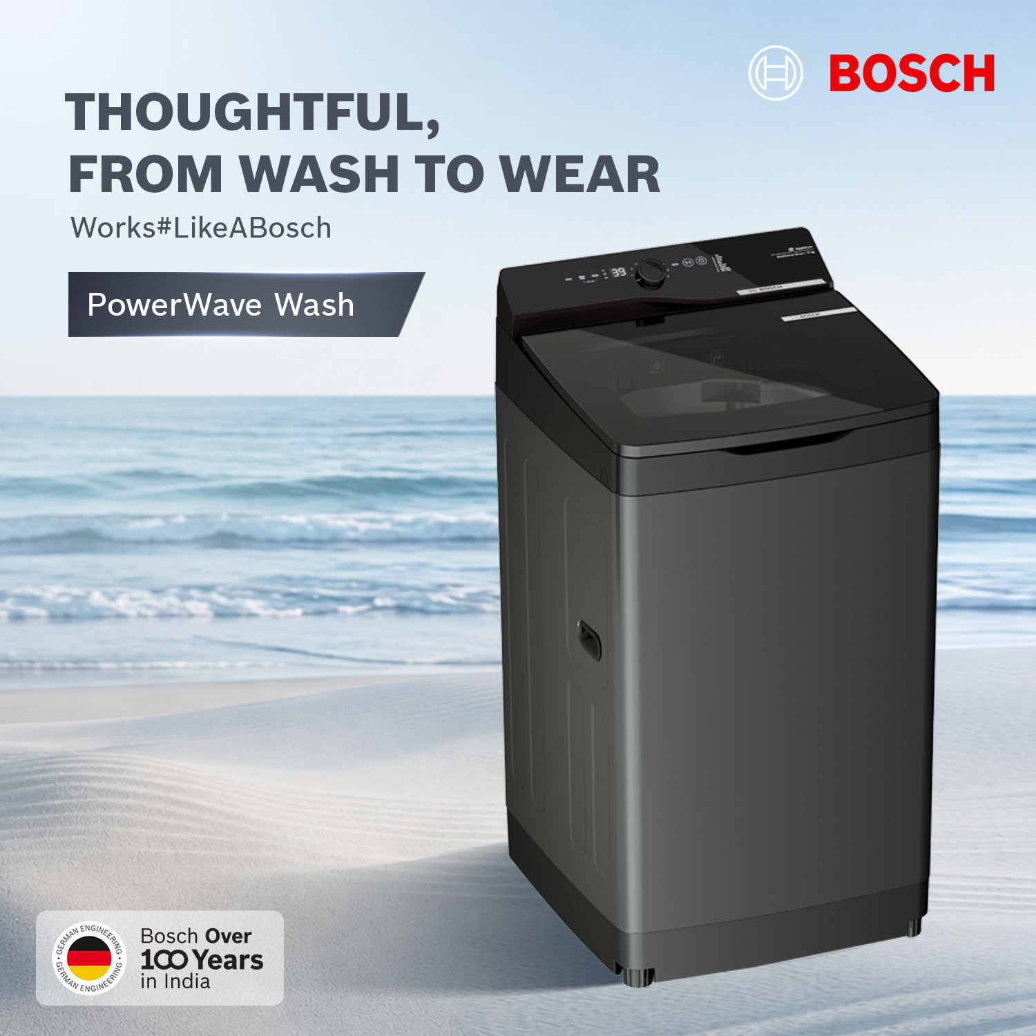 Image of BOSCH 10 kg Fully Automatic Top Load Washing Machine Black