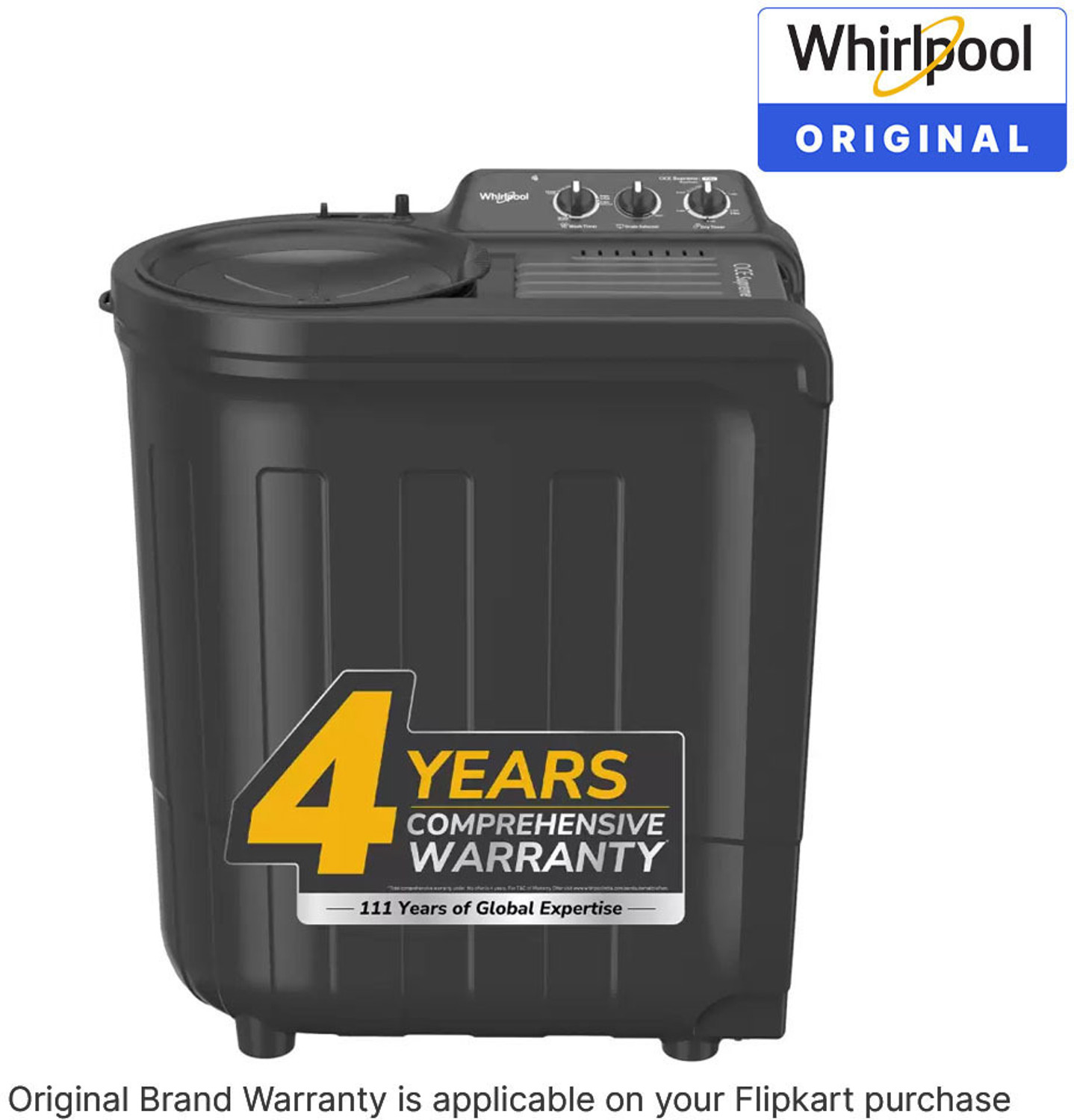 Image of Whirlpool 7 kg 5 Star with Ace Wash Station, 1400 RPM Speed and Rust Proof Semi Automatic Top Load Washing Machine Grey