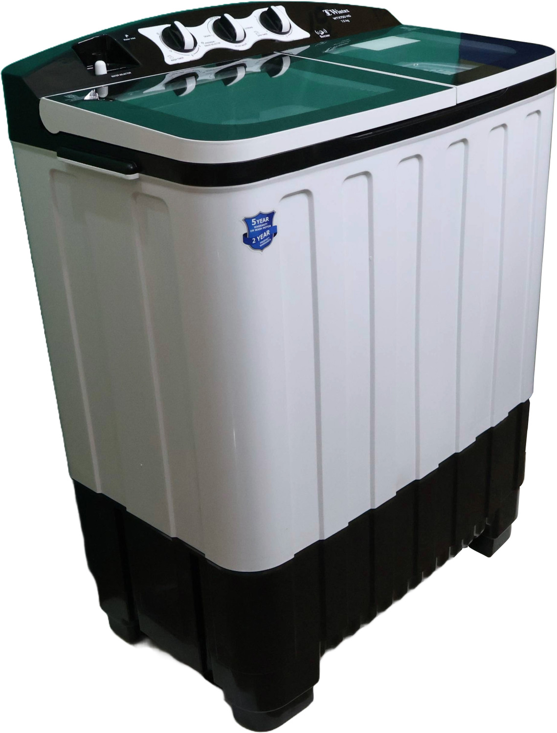 Image of wintax 7.5 kg Semi Automatic Top Load Washing Machine Black