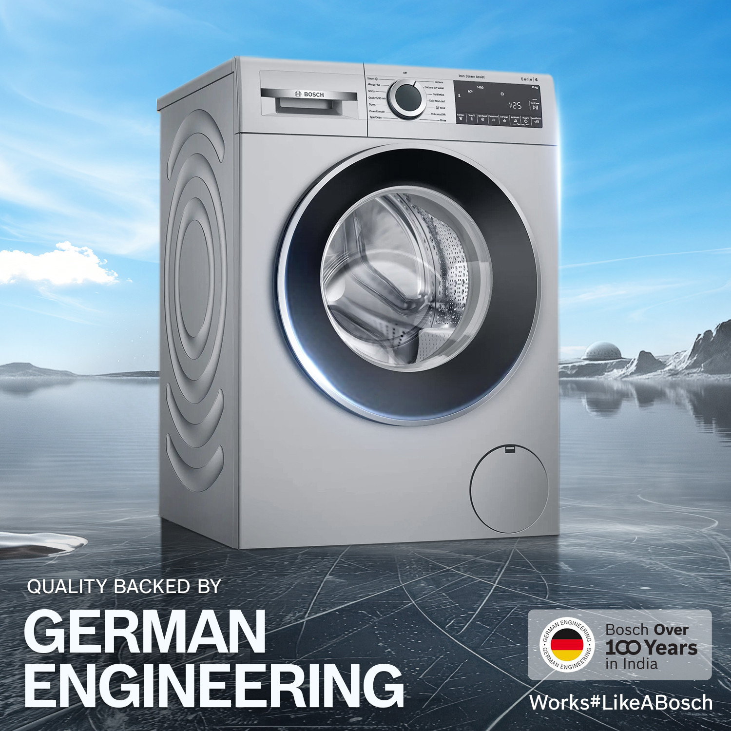 Image of BOSCH 10 kg Fully Automatic Front Load Washing Machine with In-built Heater Silver