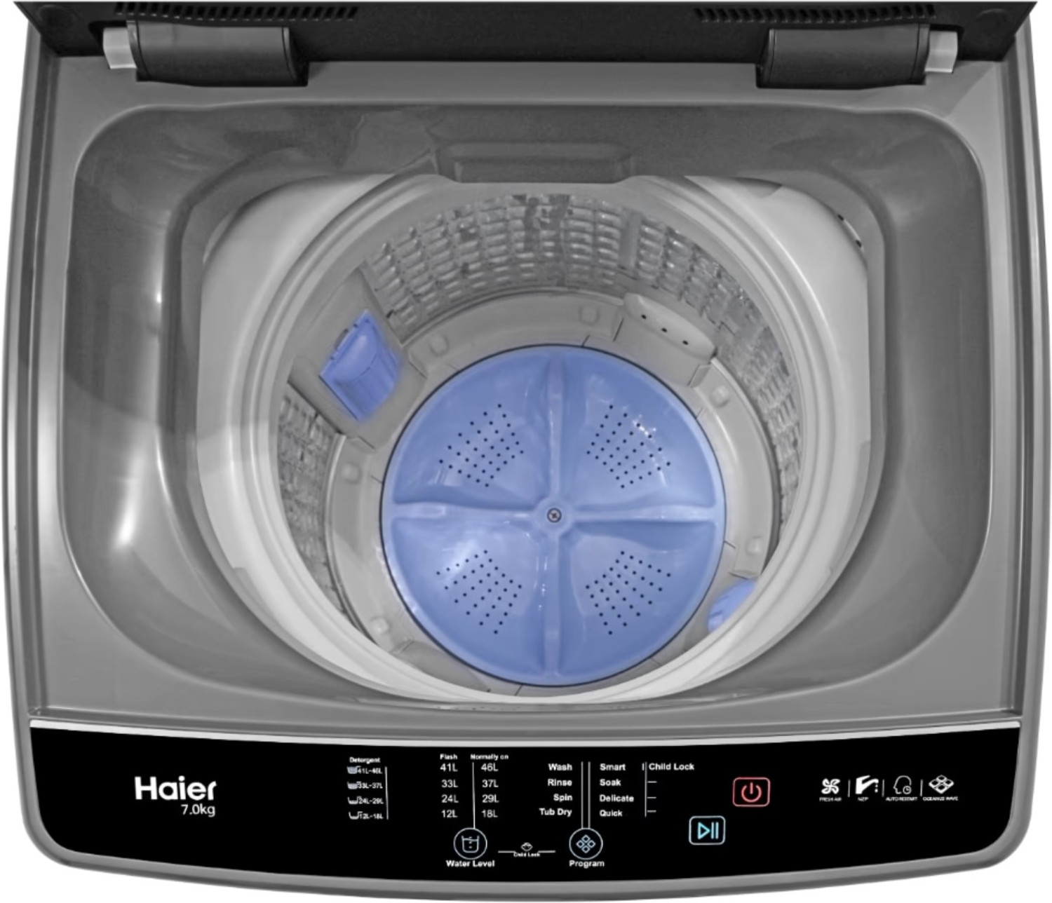 Image of Haier 7 kg Fully Automatic Top Load Washing Machine Grey