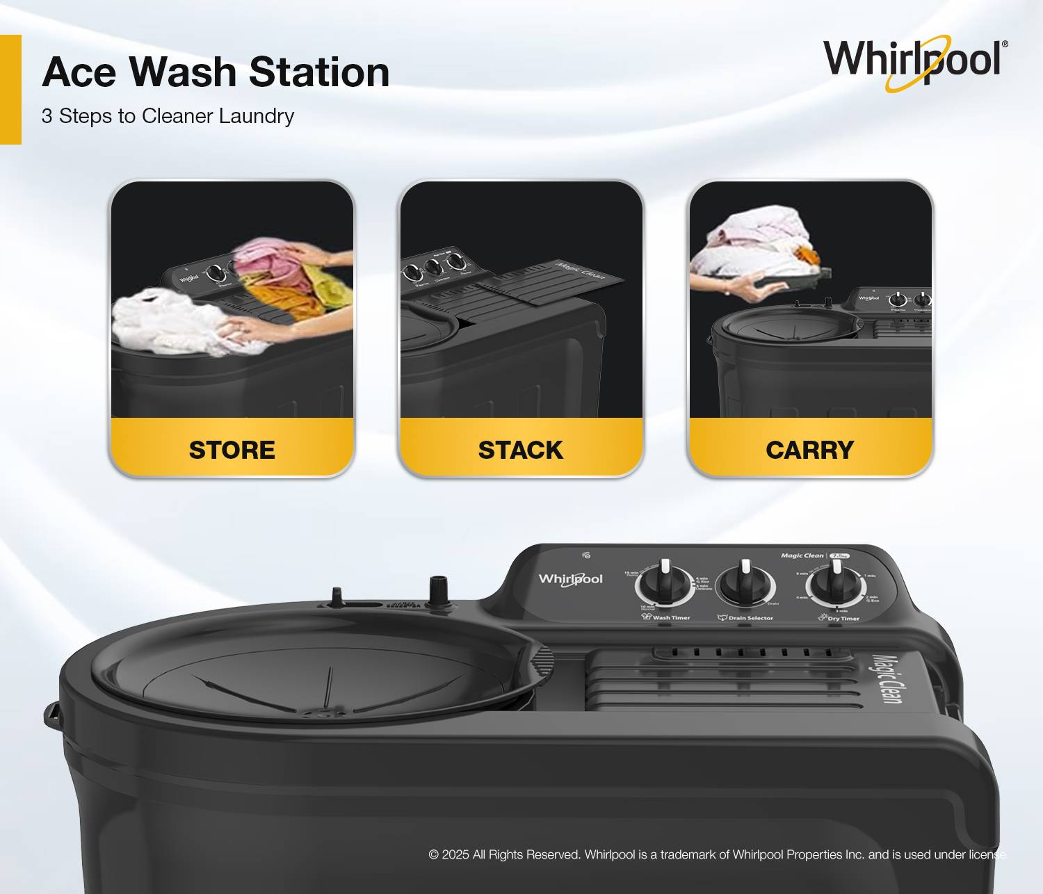Whirlpool 7.5 kg Semi Automatic Top Load Grey - Image 5
