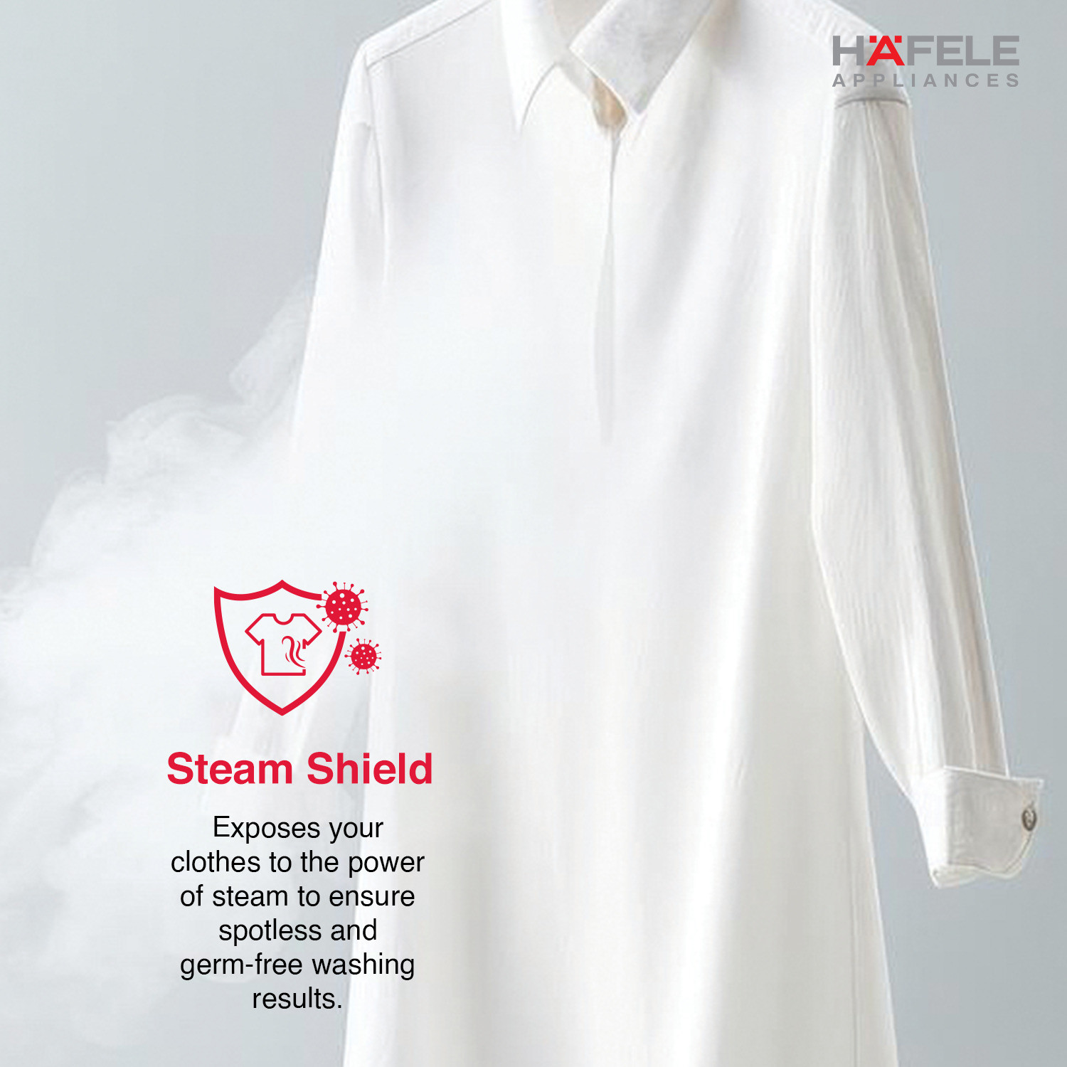 Image of Hafele 9 kg Fully Automatic Front Load Washing Machine with In-built Heater White