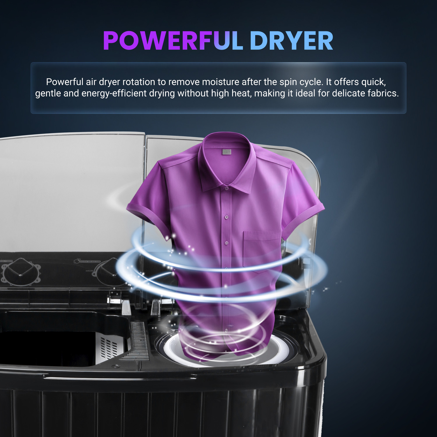 Image of ONIDA 7.5 kg 5 Star Semi Automatic Top Load Washing Machine Black