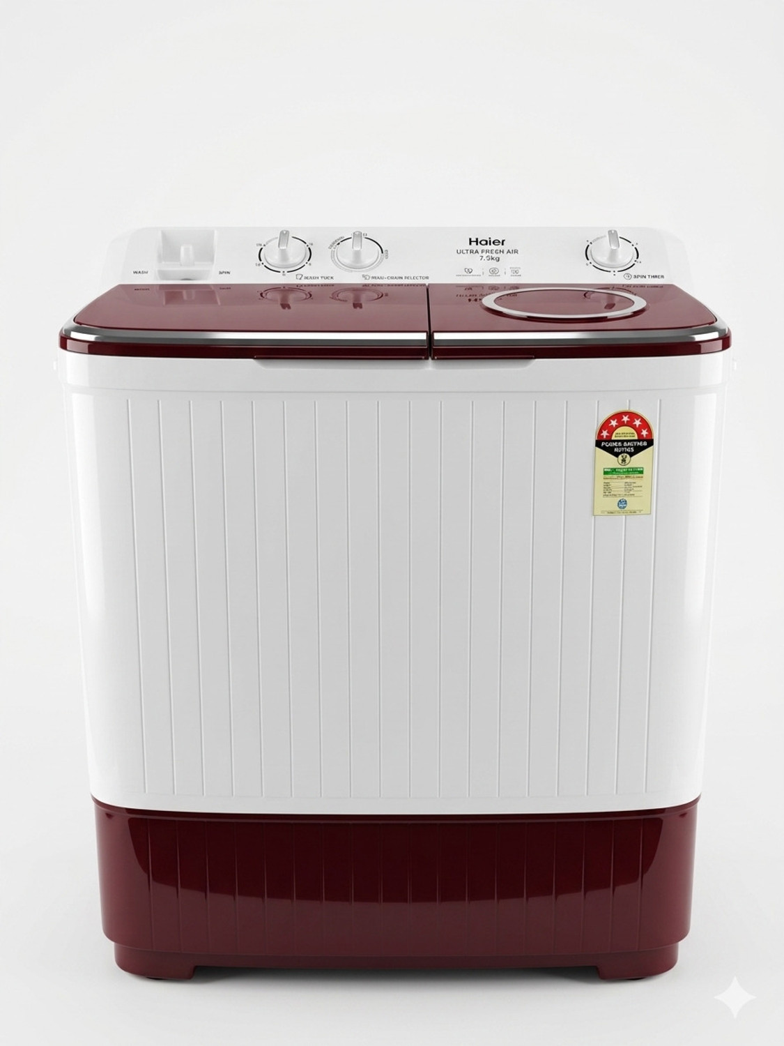 Image of Haier 7 kg Semi Automatic Top Load Washing Machine White, Red