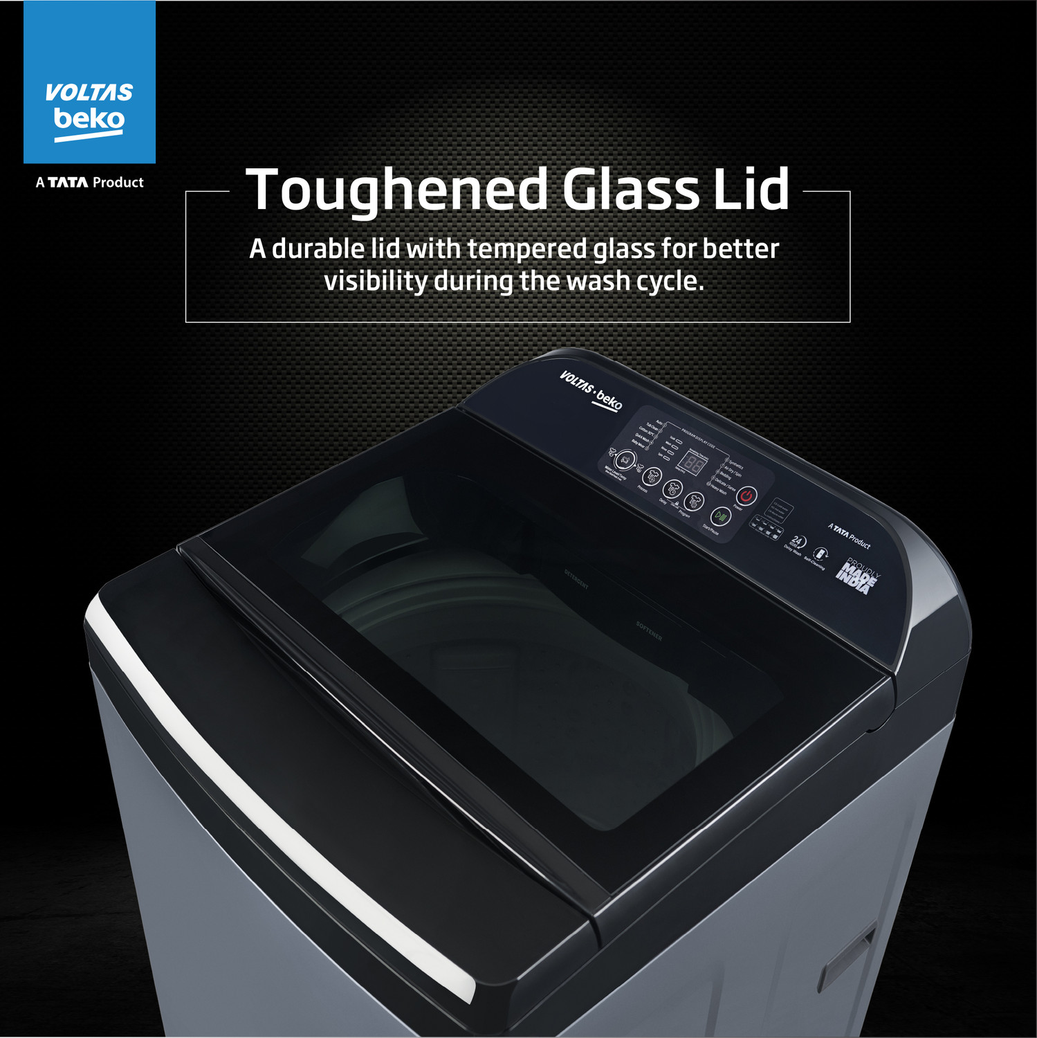 Image of Voltas Beko 8 kg Fully Automatic Top Load Washing Machine Grey