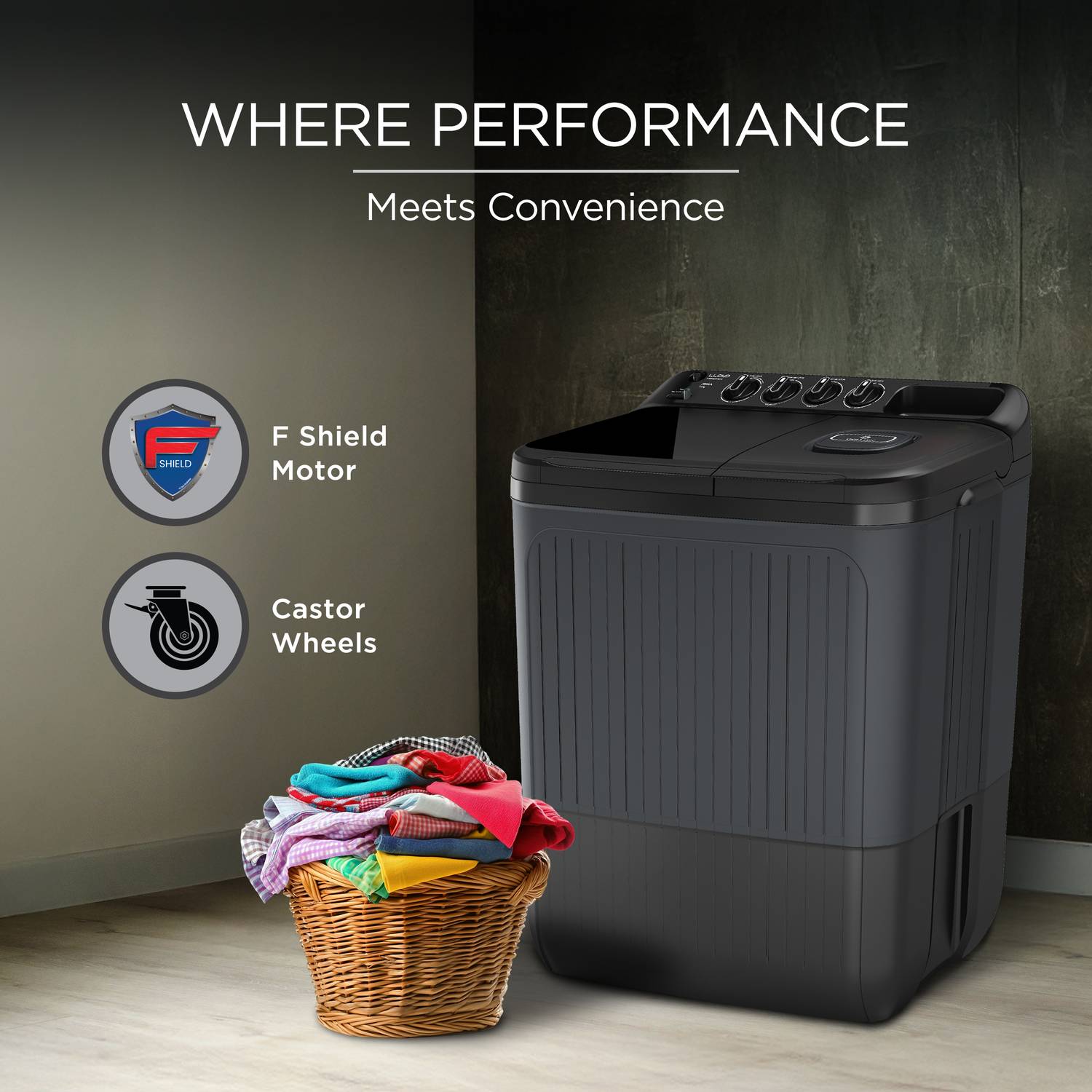 Lloyd 7.5 kg Semi Automatic Top Load Washing Machine Grey - Image 4